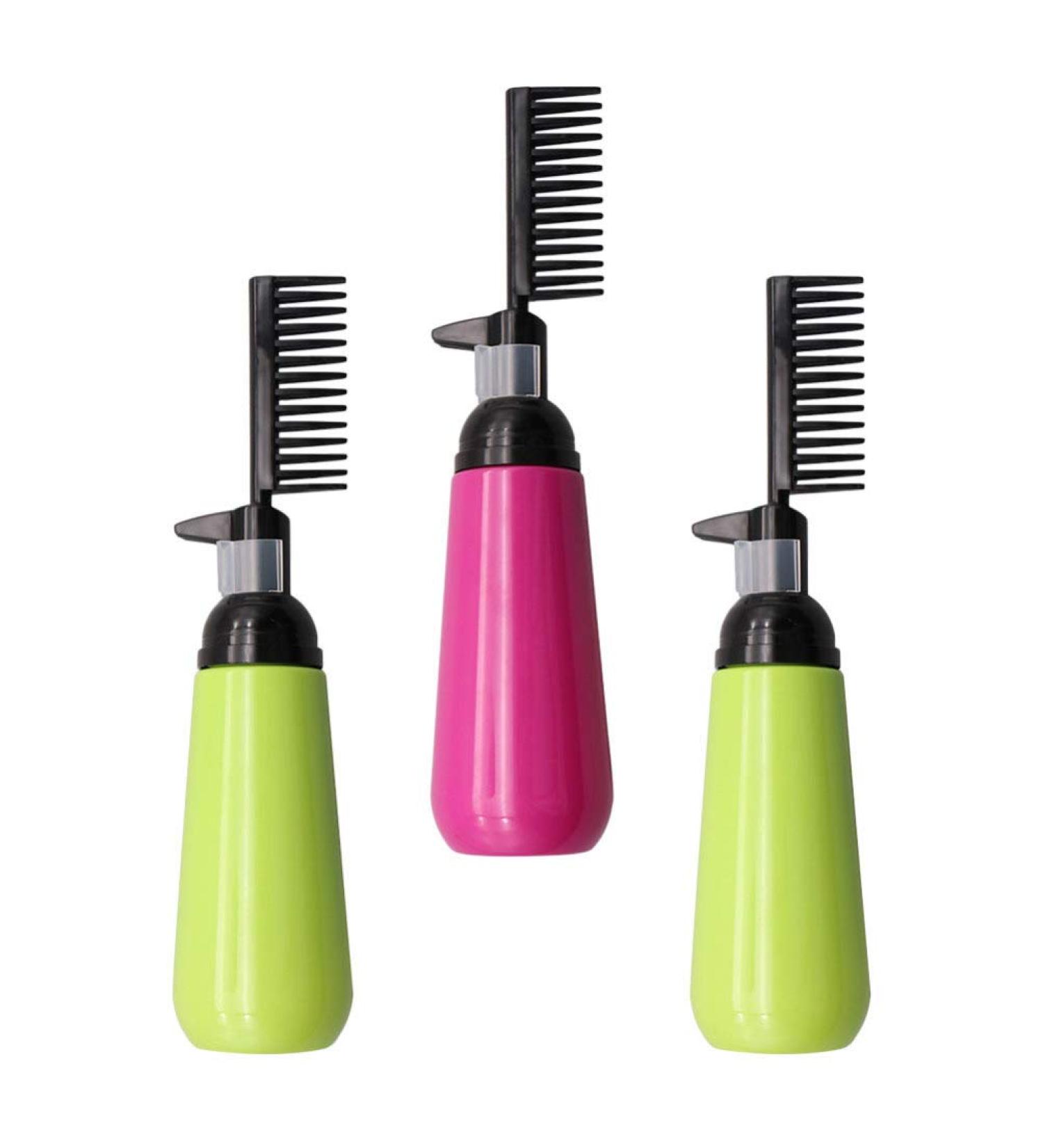 Lurrose 3pcs 130ml Hair Dye Bottle Root Comb Applicator Bottle Hair Coloring Dyeing Dispensing Bottle Container for Home Shop Scalp Treatment Perming Tools (Random Color) - Buy Online on GoSupps.com