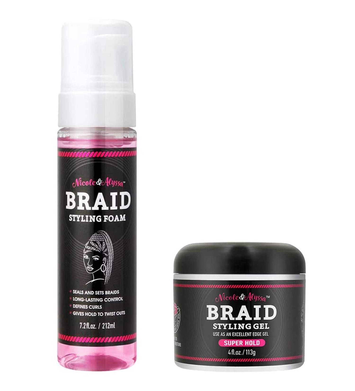 Nicole & Alyssa Braid Foam and Gel Combo - 7.2oz Foam + 4oz Gel - Buy Online on GoSupps.com