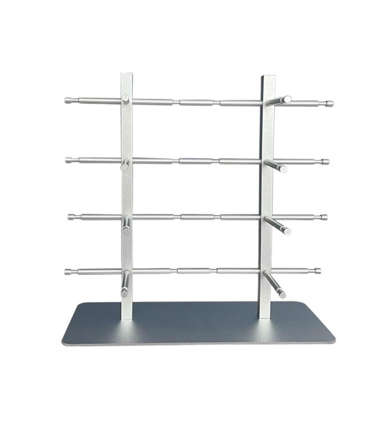 Waoceo 8-Position Glasses Stand - Silver Sunglasses Organizer & Alloy Display Rack for Optimal Storage - Buy Online on GoSupps.com