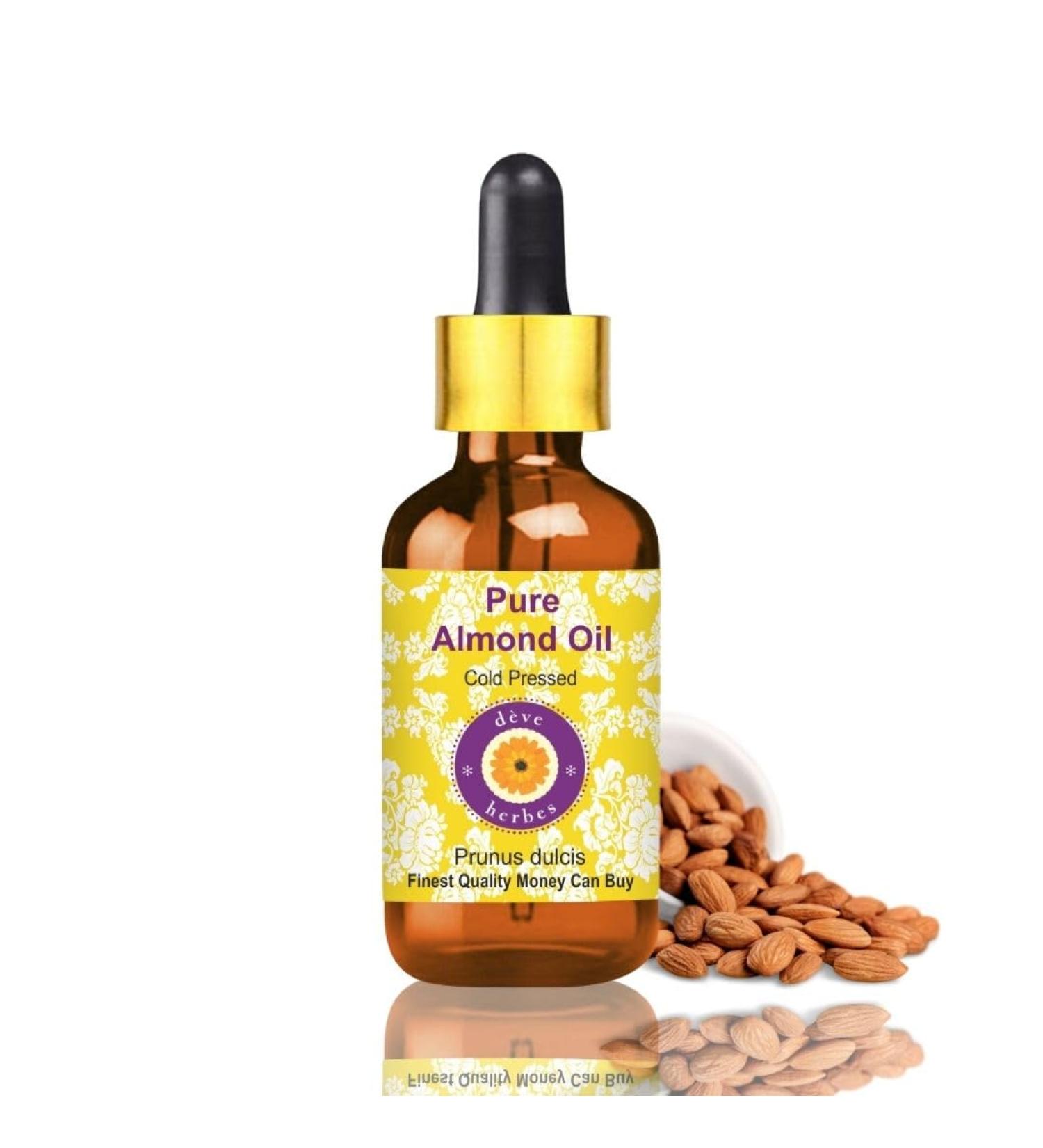 Pure Almond Oil (Prunus Dulcis) 10ml - Cold Pressed Therapeutic Grade - Natural Personal Care with Glass Dropper - Buy Online on GoSupps.com