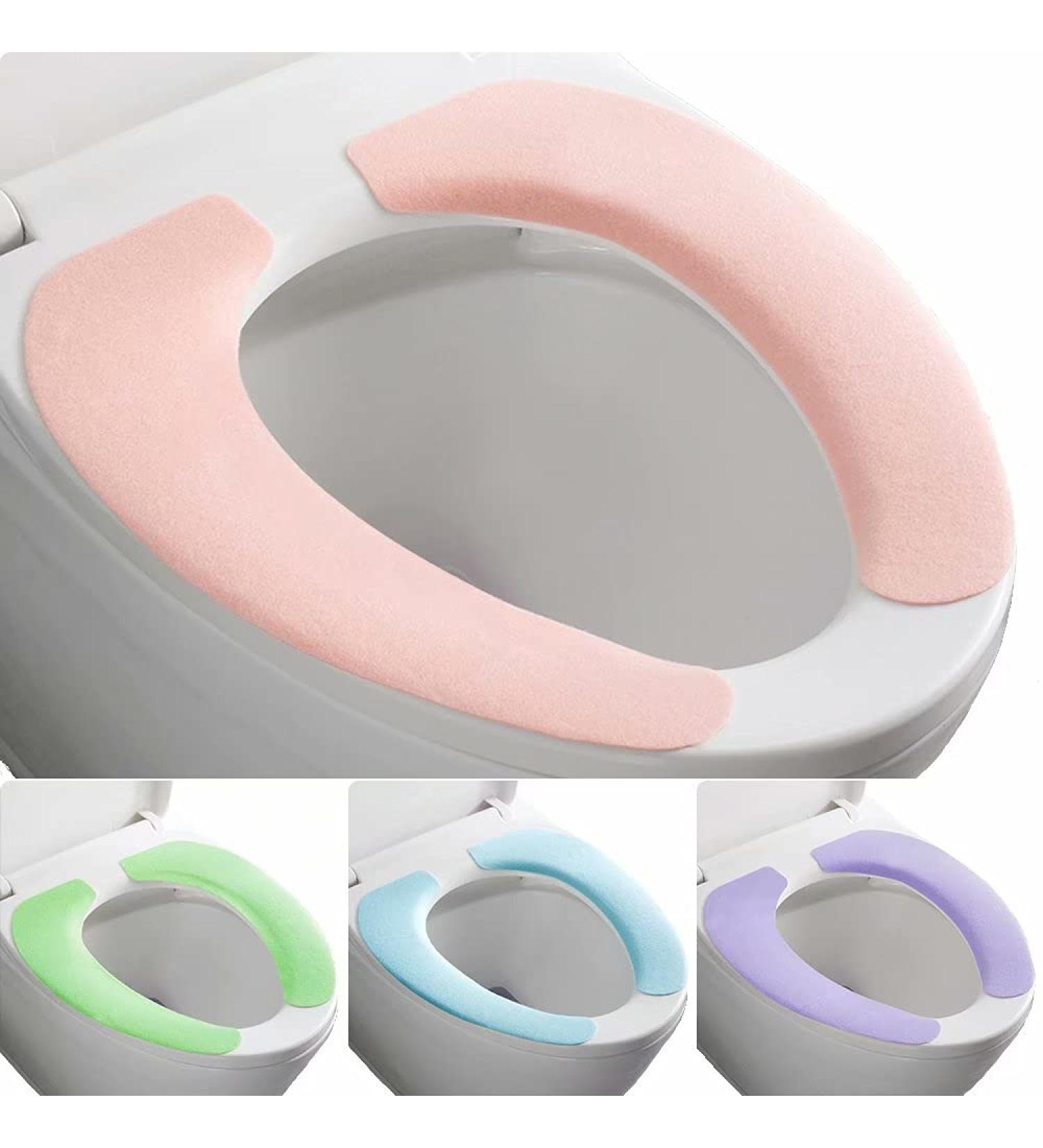 4 Pack Bathroom Toilet Seat Cover Pads - Portable, Washable & Reusable Cushion for Warmer Toilet Seats | FACOYONG - Buy Online on GoSupps.com