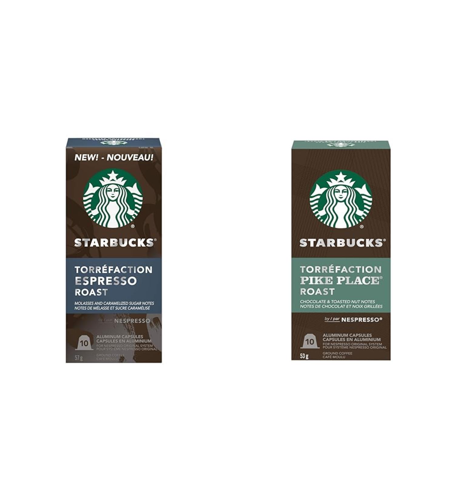 Starbucks by Nespresso Espresso Roast Nespresso Coffee Capsules Original Line Compatible 5 X 10 Nespresso Coffee Pods 50 Count & By Nespresso Pike Place 10 Nespresso Coffee Pods Espresso + Pike Place Roast 10 count (Pack of 5) - Buy Online on GoSupps.com