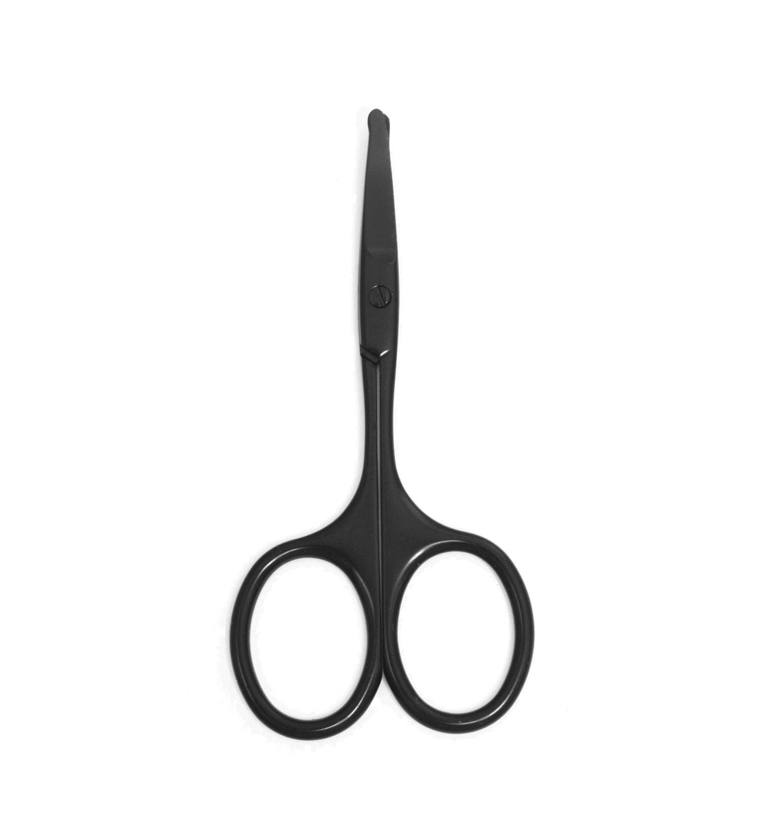 Facial Hair Grooming Scissors for Men & Women - 3.7" Safety Tip Clippers for Eyebrows Nose Mustache Beard and Eyelashes - Black - Buy Online on GoSupps.com