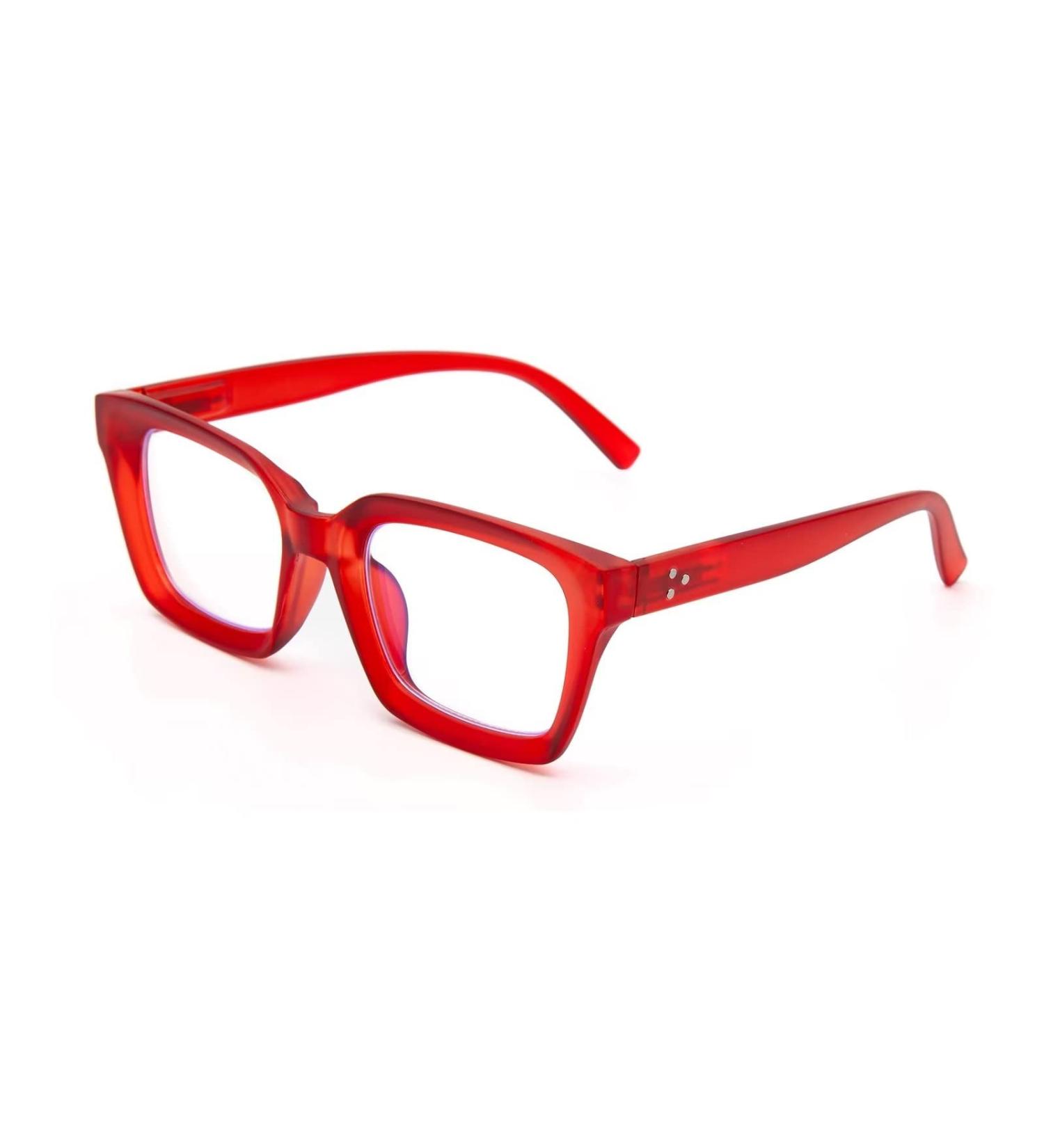 Amorays Oversize Square Vintage Reading Glasses +3.5 | Anti-Blue Light Lens | Stylish Zipper Spring Readers for Men & Women - Buy Online on GoSupps.com