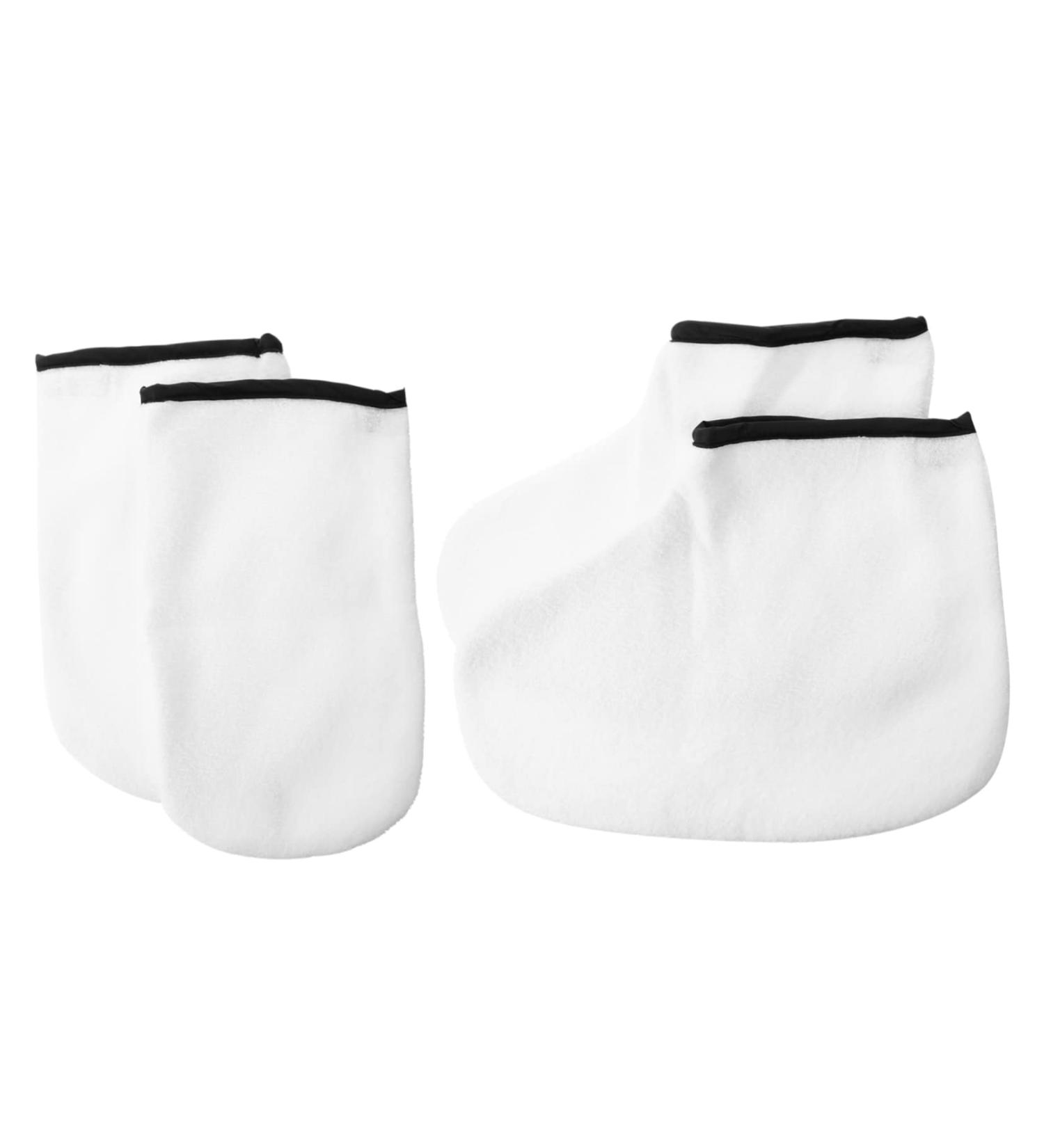 minkissy 4 Pairs Hand and Foot Mask Hand Spa Gloves Wax Tools Paraffin Wax Mitt Remover Hand Moisturizer Gloves Thermal Mitten Polyester Floor Mat White Manicure - Buy Online on GoSupps.com