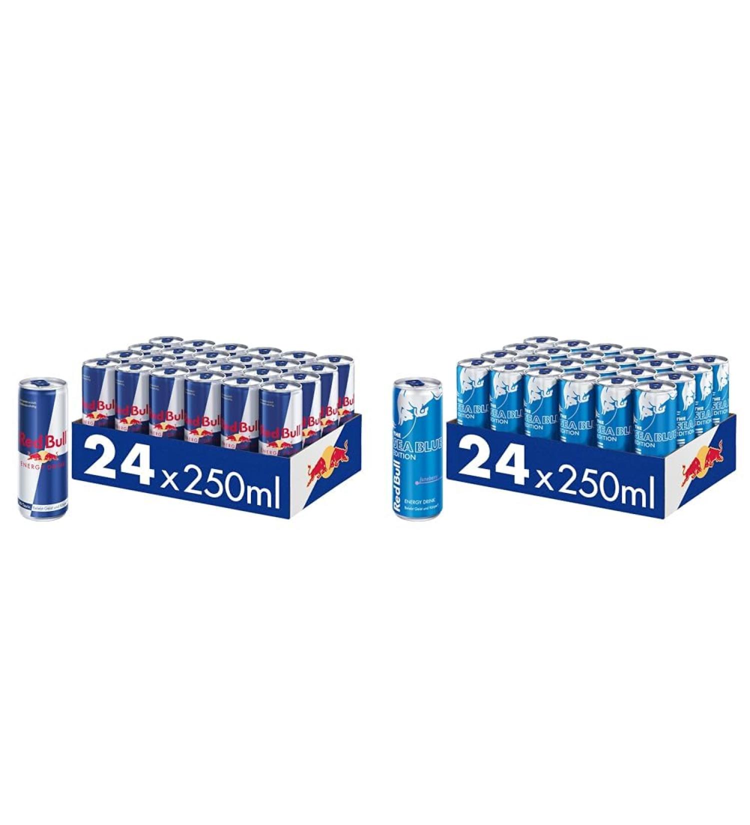 Red Bull Energy Drink Set - 24 x 250ml Palette Doses & Sea Blue Edition Juneberry - International Shipping Available - Buy Online on GoSupps.com