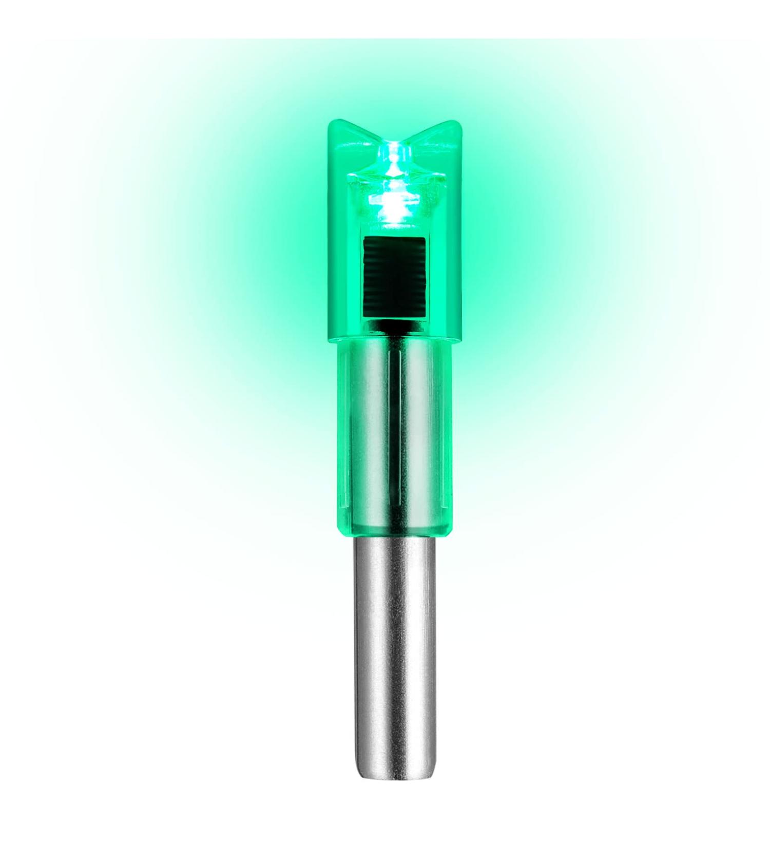 DEEPOWER Lighted Crossbow Bolts Nocks 6-Pack - Green, .300 /7.62mm ID, ON/Off Switch - Archery Hunting - Buy Online on GoSupps.com