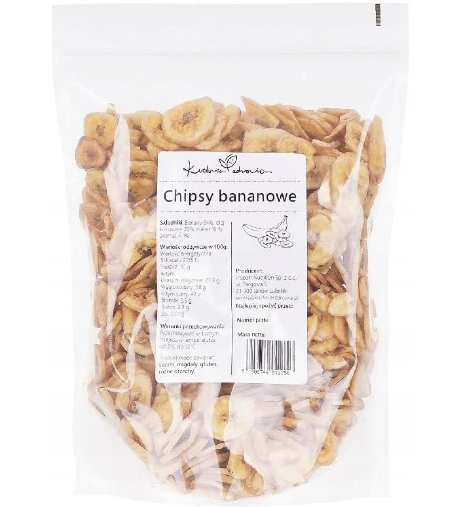 Kuchnia Zdrowia - Banana Chips - Delicious Snack - No Preservatives - High Quality - Leak Proof Zipper Packaging - Doypack: (1000 Grams) - Buy Online on GoSupps.com