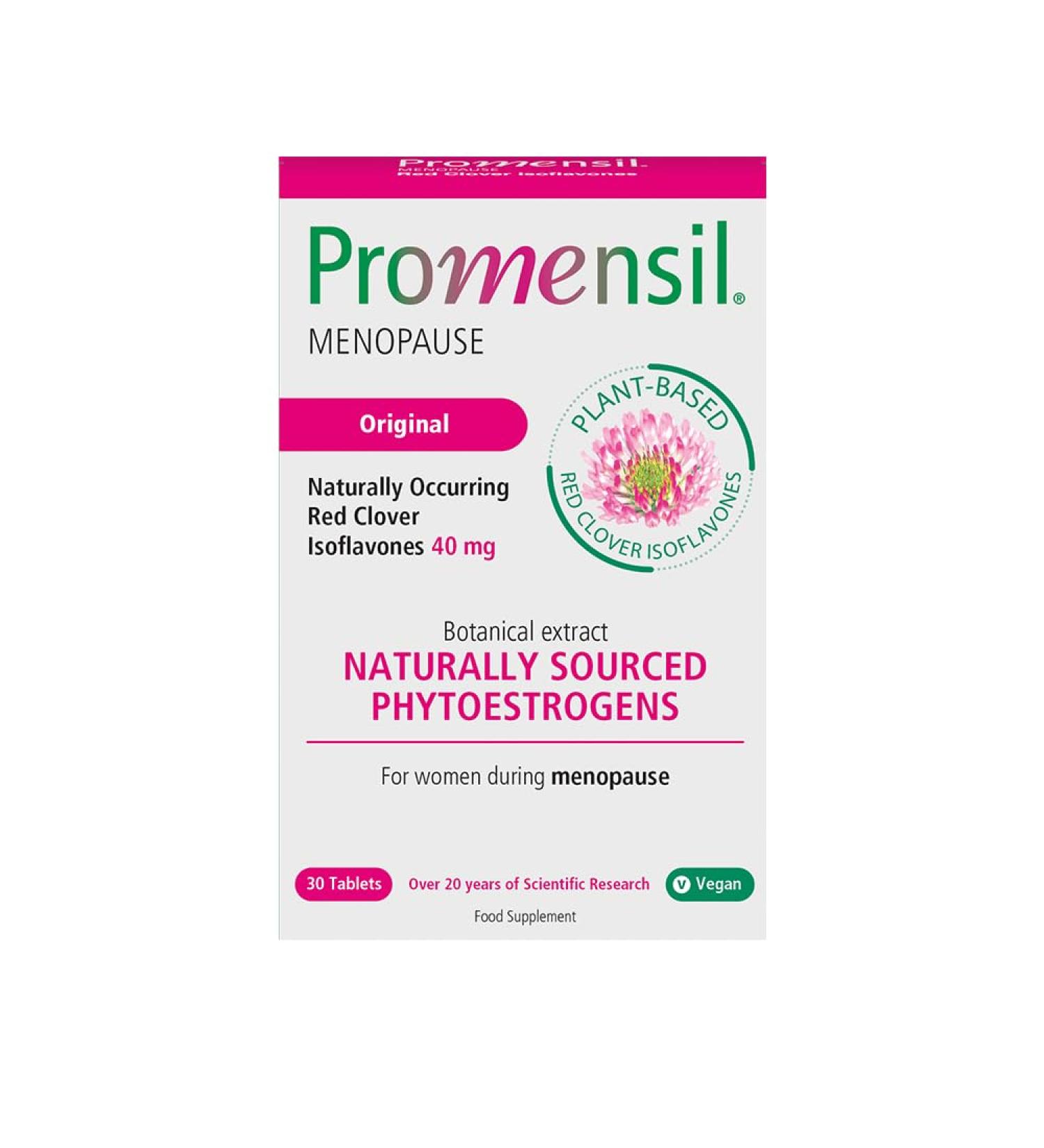 Promensil Menopause Original 40mg Red Clover Isoflavones Phytoestrogens - 30 Tablets - Buy Online on GoSupps.com