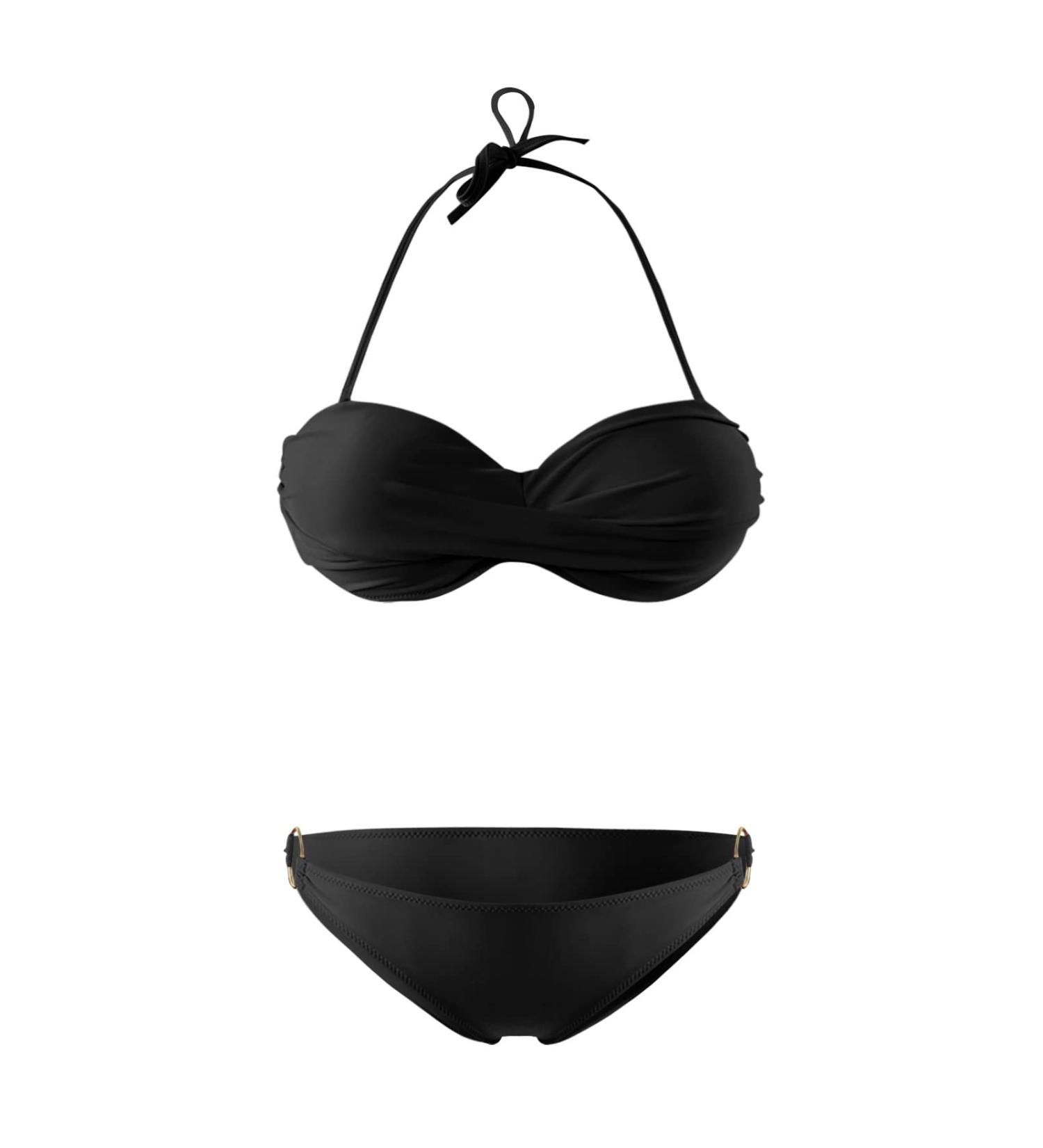 Women Strappy Full Coverage Bikini Sets V Neck Padded Two Piece Bathing Suit Swimsuit Floral Print Swimwear Brazilian Swimming Bottom 506-sgnbd-black#1 XL - Buy Online on GoSupps.com