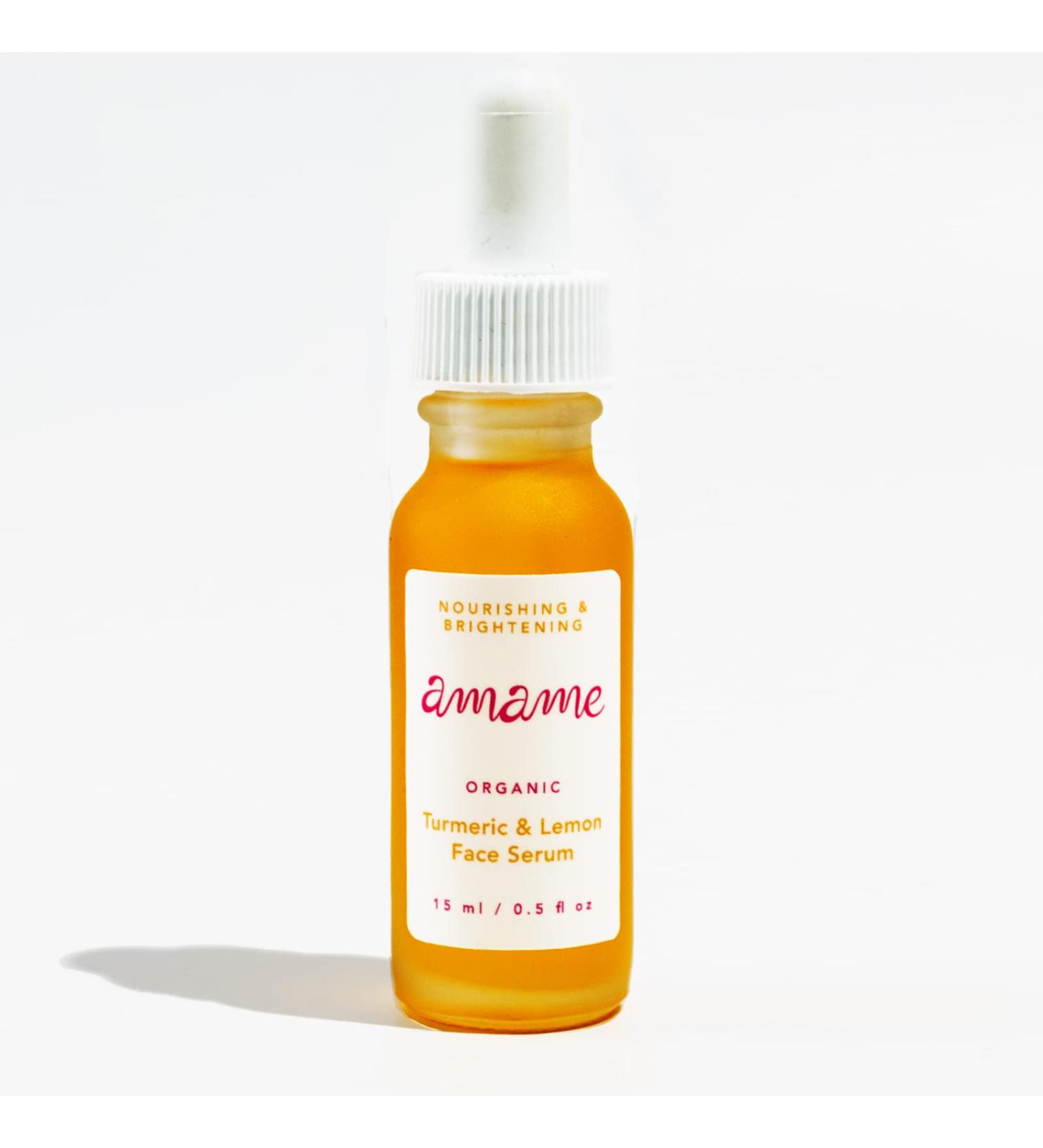 Amame Organic Turmeric Brightening Serum with Rosehip Oil | Vegan, Organic Skincare for Glowing Skin | Mini Size 0.5oz - Buy Online on GoSupps.com
