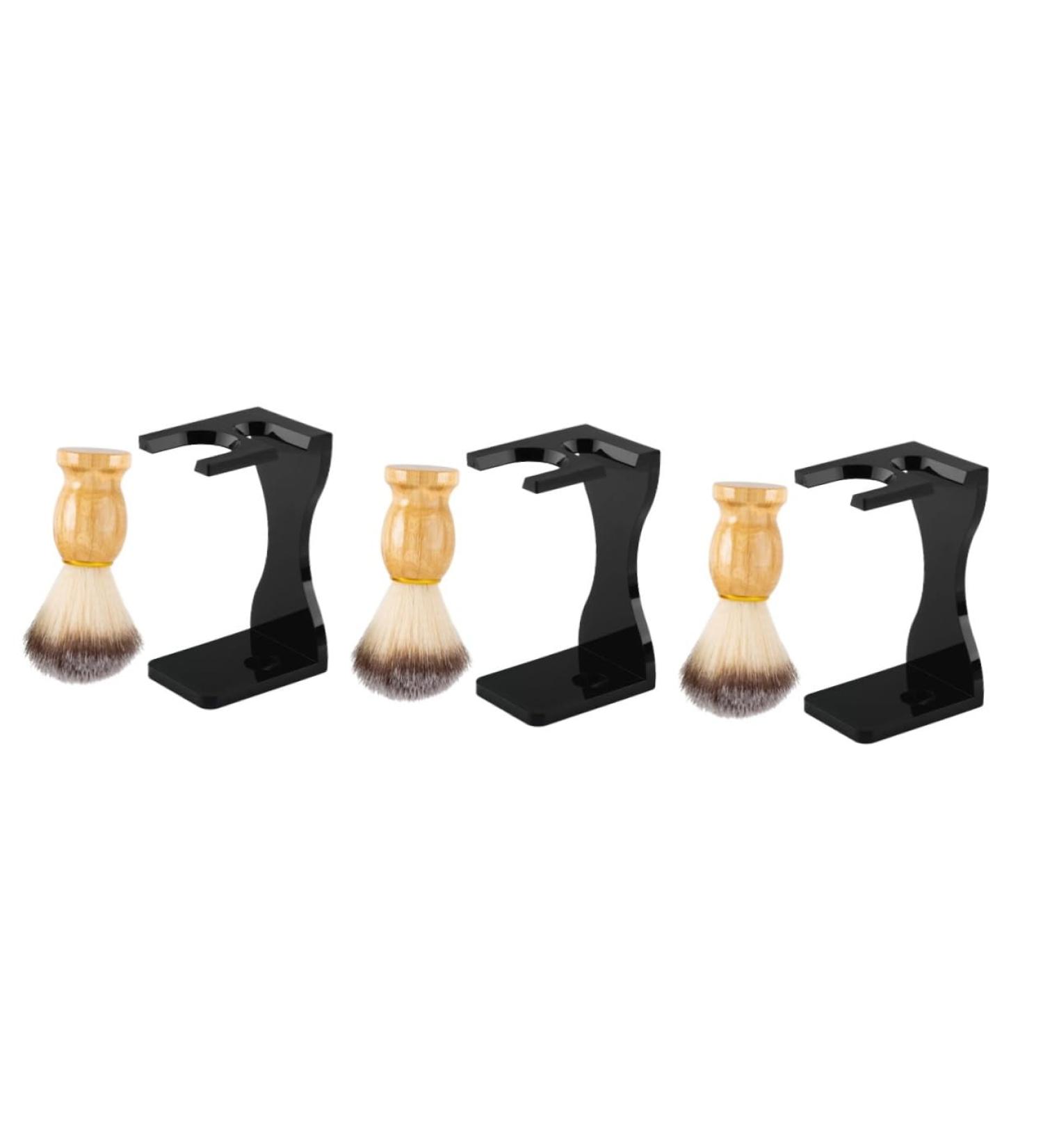 Magiclulu 3 Sets Razor-Free Holder for Men - Black Acrylic Razor & Beard Brush Display Stand - Buy Online on GoSupps.com