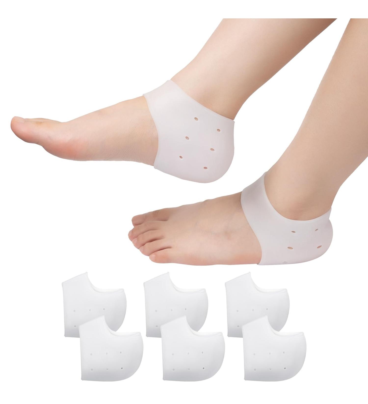 QIQIU 3 Pairs Silicone Heel Protectors | Gel Cups for Plantar Fasciitis & Heel Pain Relief | Heel Sleeves for Dry Cracked Heels | Women & Men - Buy Online on GoSupps.com