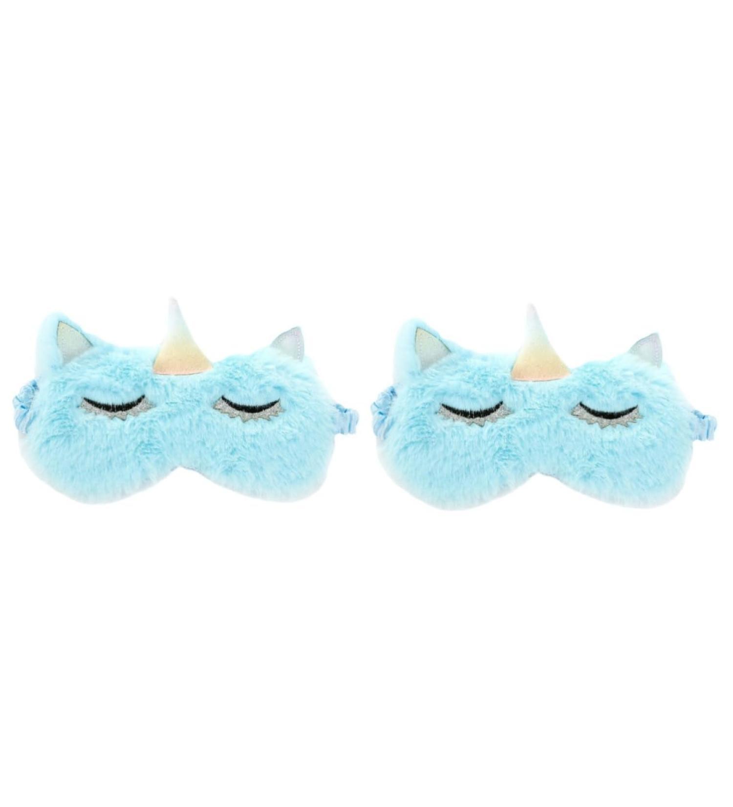 Beaupretty 2pcs Night Eyeshade Soft Plush Eye Mask for Adults & Kids | Funny Animal Eye Covers in Sky Blue - Buy Online on GoSupps.com