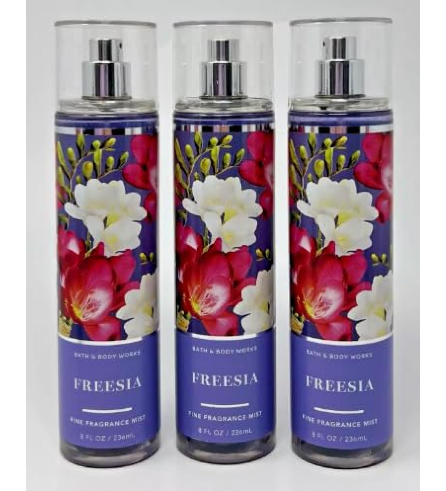 Bath & Body 3 Pack FINE FRAGRANCE MIST 8 fl oz / 236 mL (Packaging may Vary) (FREESIA)