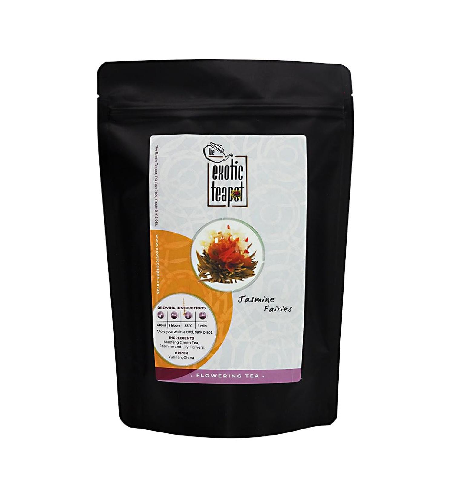 The Exotic Teapot - Jasmine Fairies Flowering Tea Pouch 10 Blooming Tea Flowers Jasmine Flower Tea Vacuum Sealed Tea Balls 10 Count Pouch (Pack of 1) - Buy Online on GoSupps.com