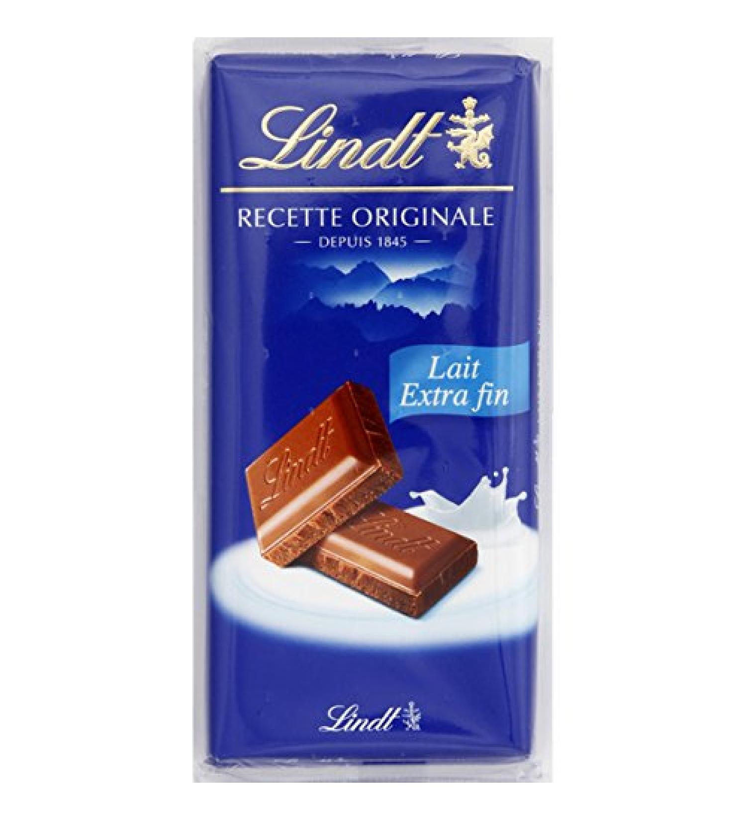 Lindt Extra Fine Milk Chocolate Original Recipe - 100g Bars