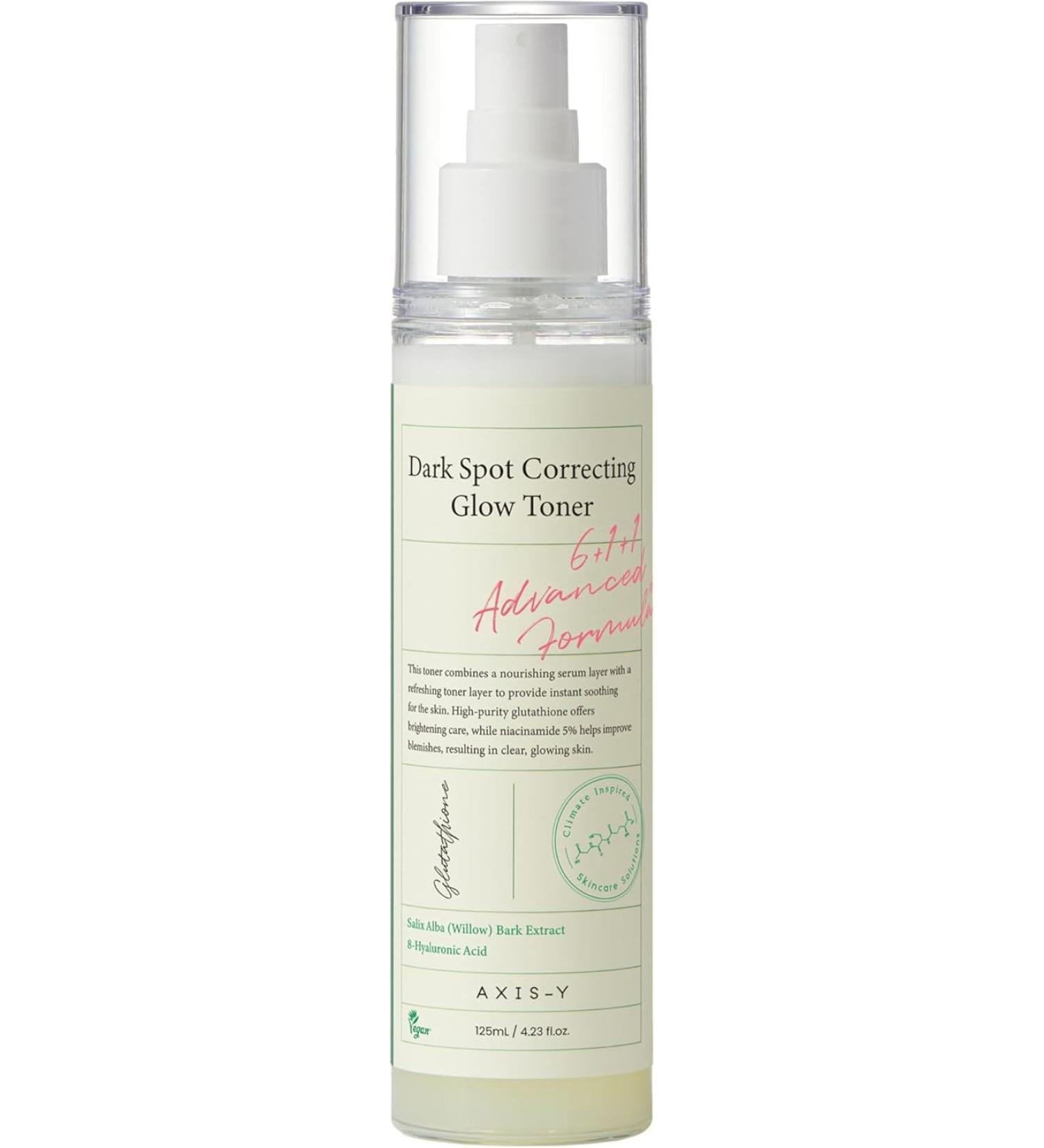 AXIS-Y Dark Spot Correcting Glow Toner - Brightening & Hydrating with 5% Niacinamide Glutathione & Hyaluronic Acid - Vegan Korean Skin Care Exfoliator Face Toner for All Skin Types - 4.23 fl. oz. - Buy Online on GoSupps.com