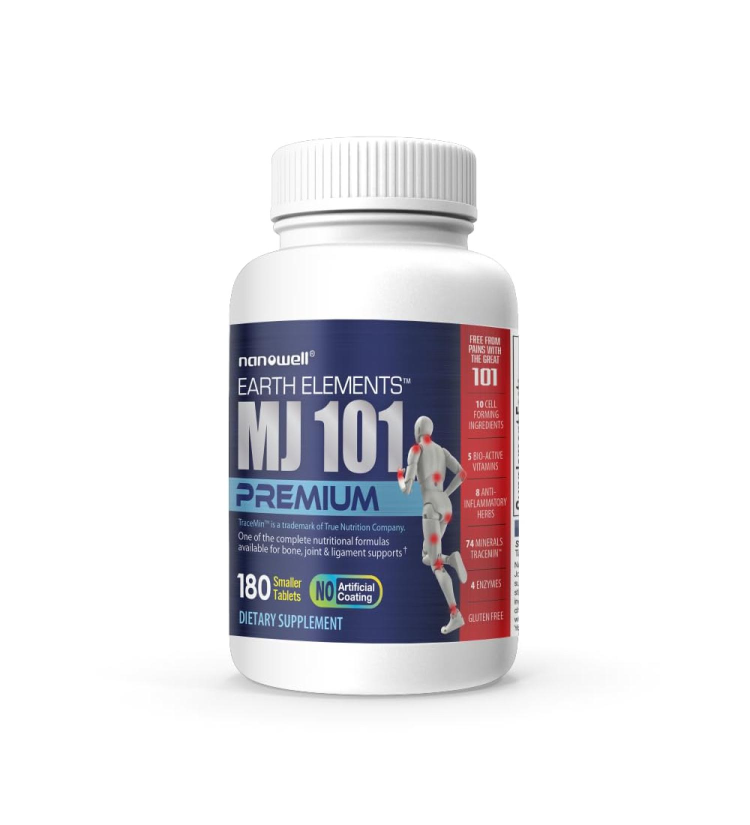 MJ101 Premium Bone & Joint Health Supplement - Pain Relief & Inflammation Support - 180 Smaller Tablets - Enhance Mobility & Wellness - Buy Online on GoSupps.com