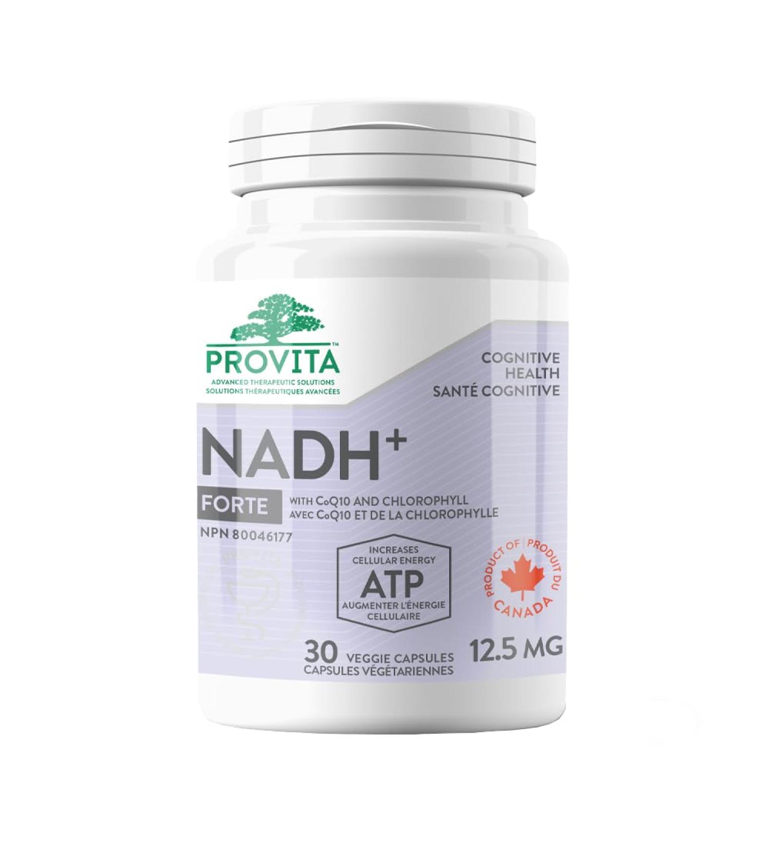 Provita NADH+ - High Potency Cellular Energy Booster - Supports Mental Clarity Focus & Cognitive Health - 100% Vegan Formula (30 Capsules) - Buy Online on GoSupps.com