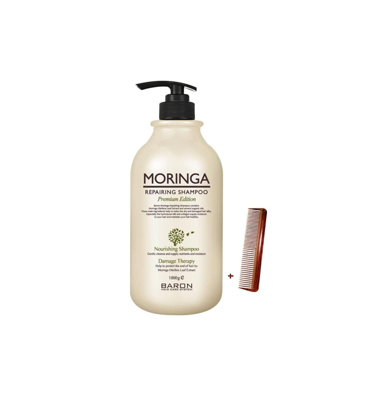 Buy BARON Moringa Hair Treatment Repairing Shampoo 1000ml | Premium Edition for Dry & Damaged Hair - International Shipping Available - Buy Online on GoSupps.com