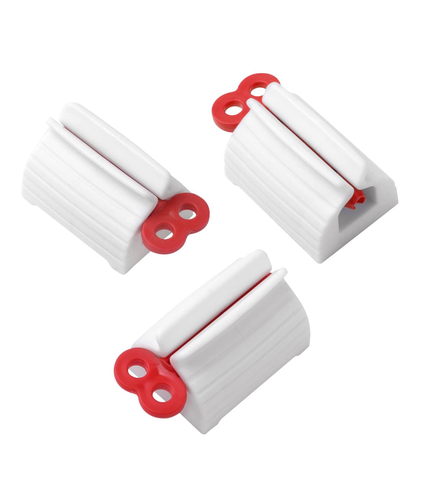 Buy 3 x Toothpaste Squeezer & Seat Holder - Essential Bathroom Accessories (Red) | International Shipping Available - Buy Online on GoSupps.com