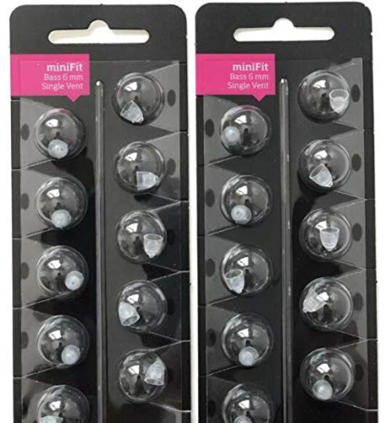 Minifit 6mm Single Bass Domes (2 Pack) Replacement Domes for Oticon Hearing aids