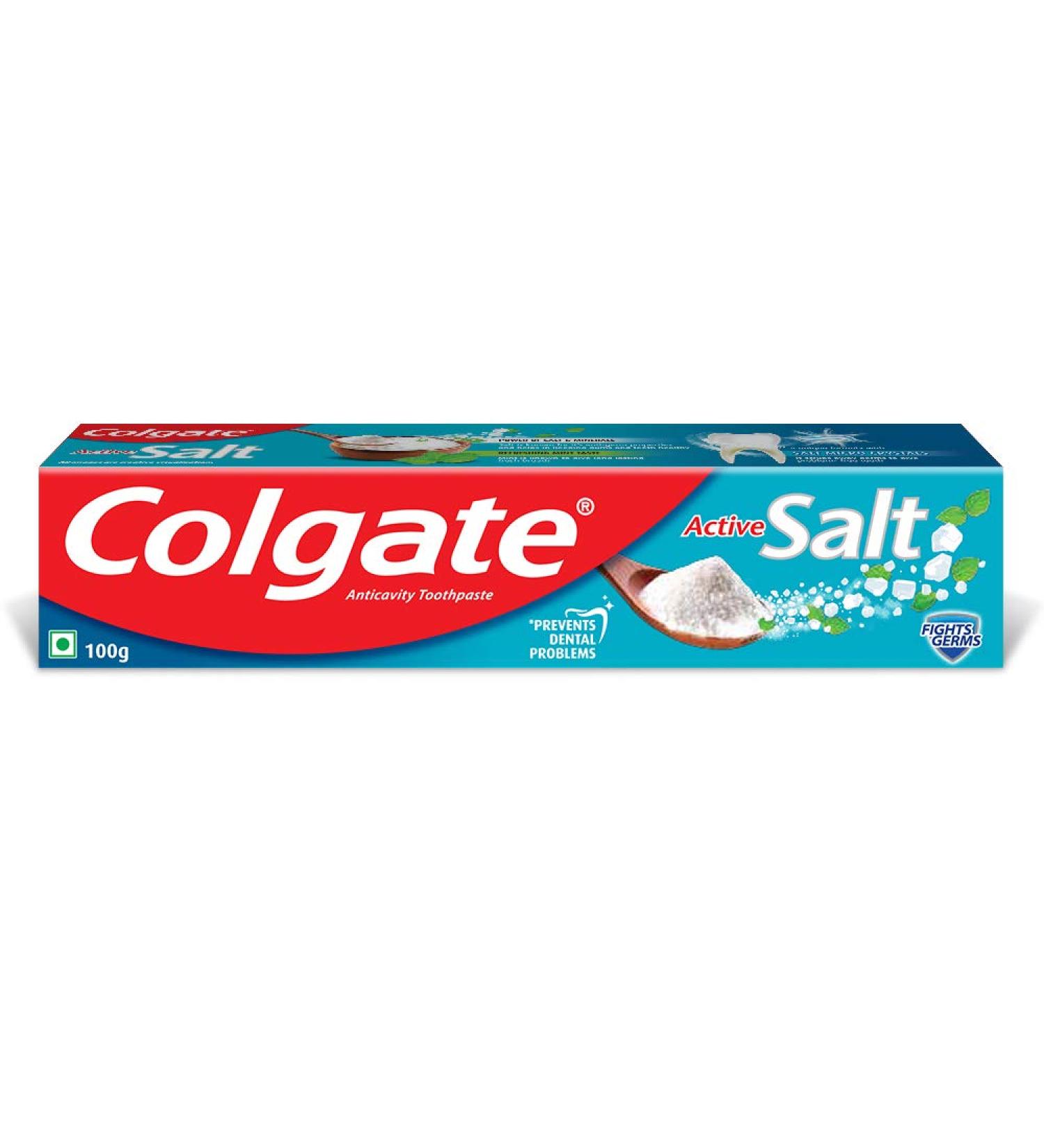 Colgate Toothpaste Active Salt - 100 G (Salt) - Freshening Plaque Bad Breath(3.5 Ounce) - Buy Online on GoSupps.com