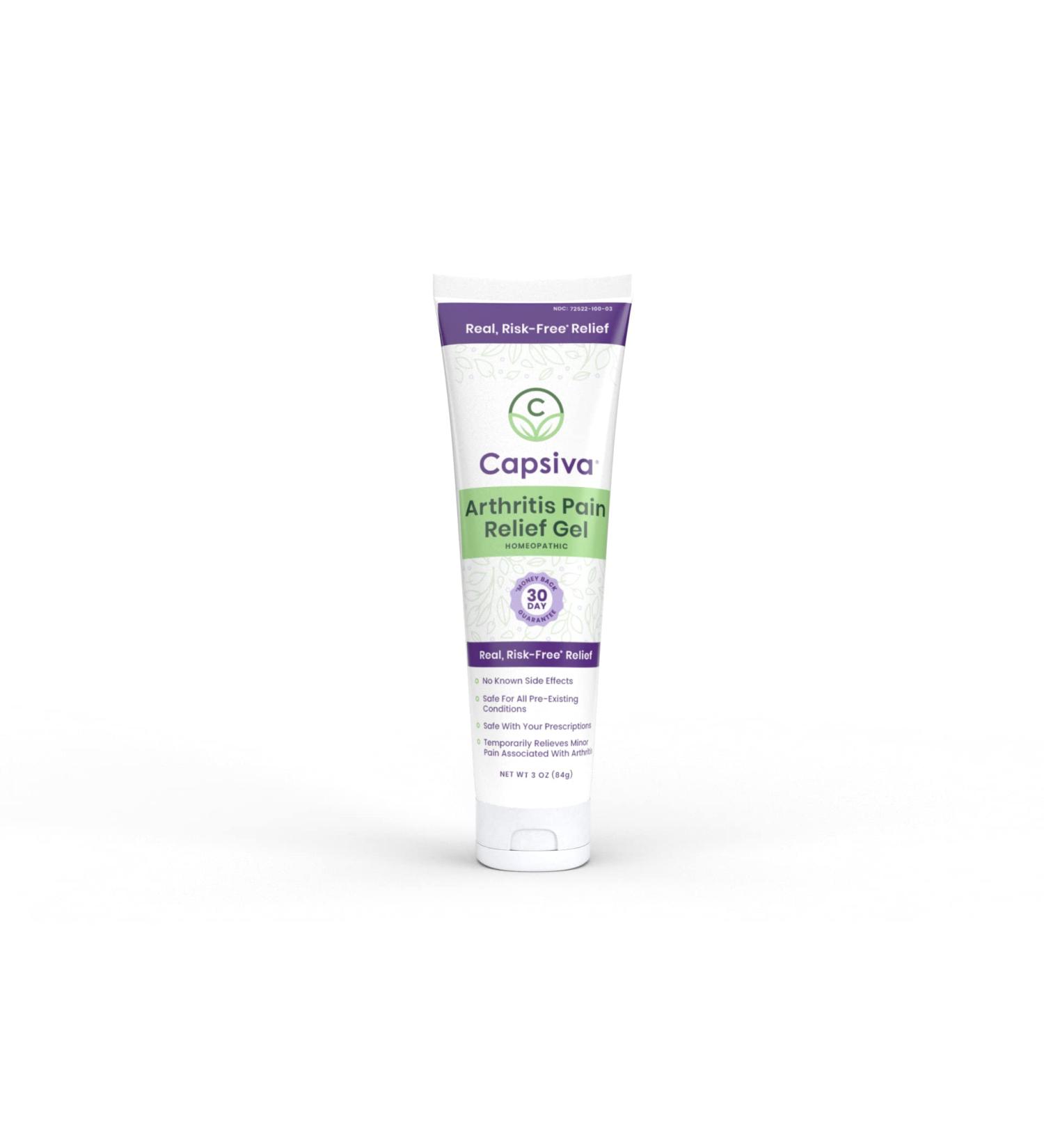 Capsiva Arthritis Pain Relief Gel - 3oz Tube with Capsaicin & Arnica - Buy Online on GoSupps.com