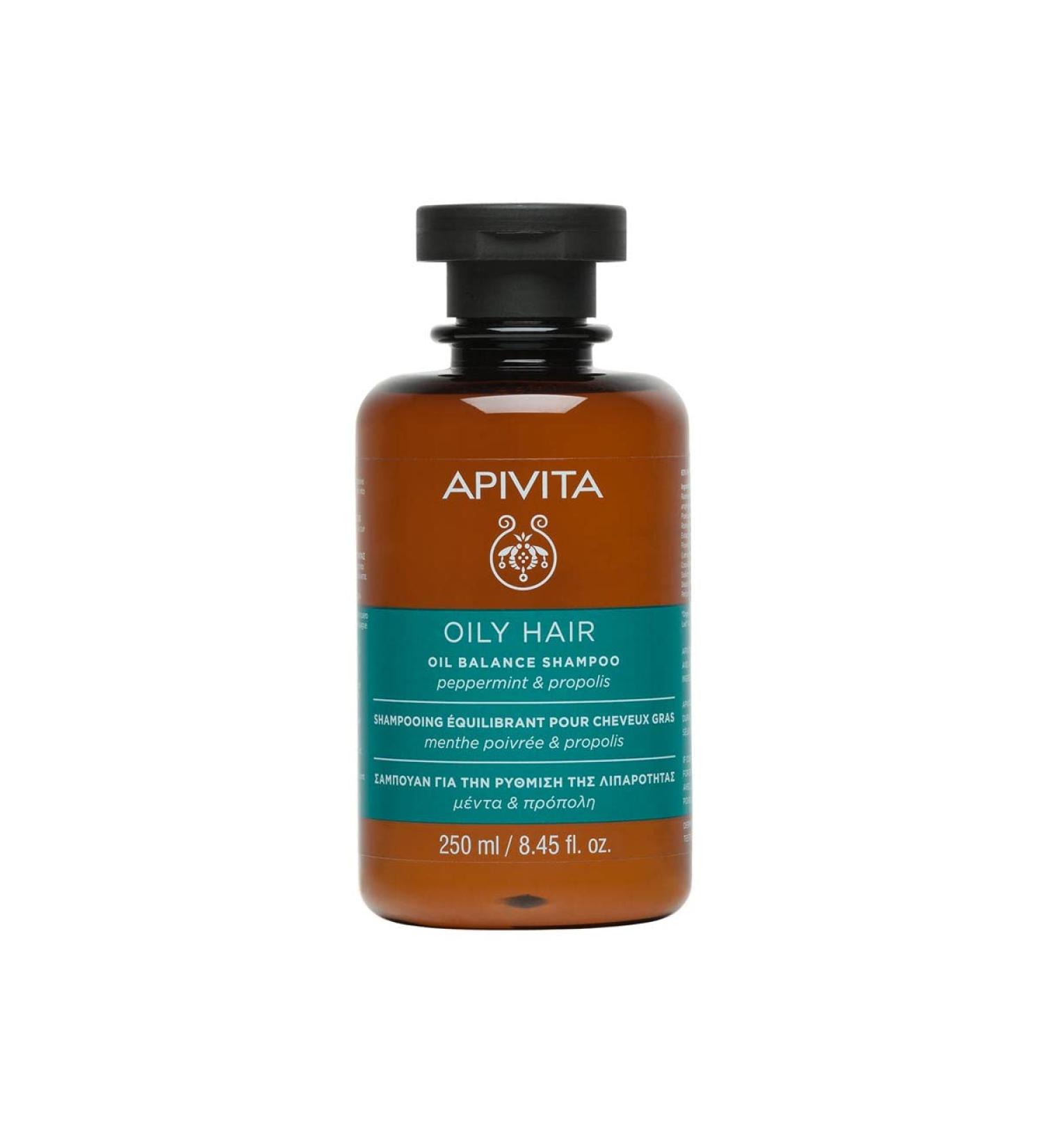 Apivita Oil Balance Shampoo with Peppermint and Propolis 250 ml