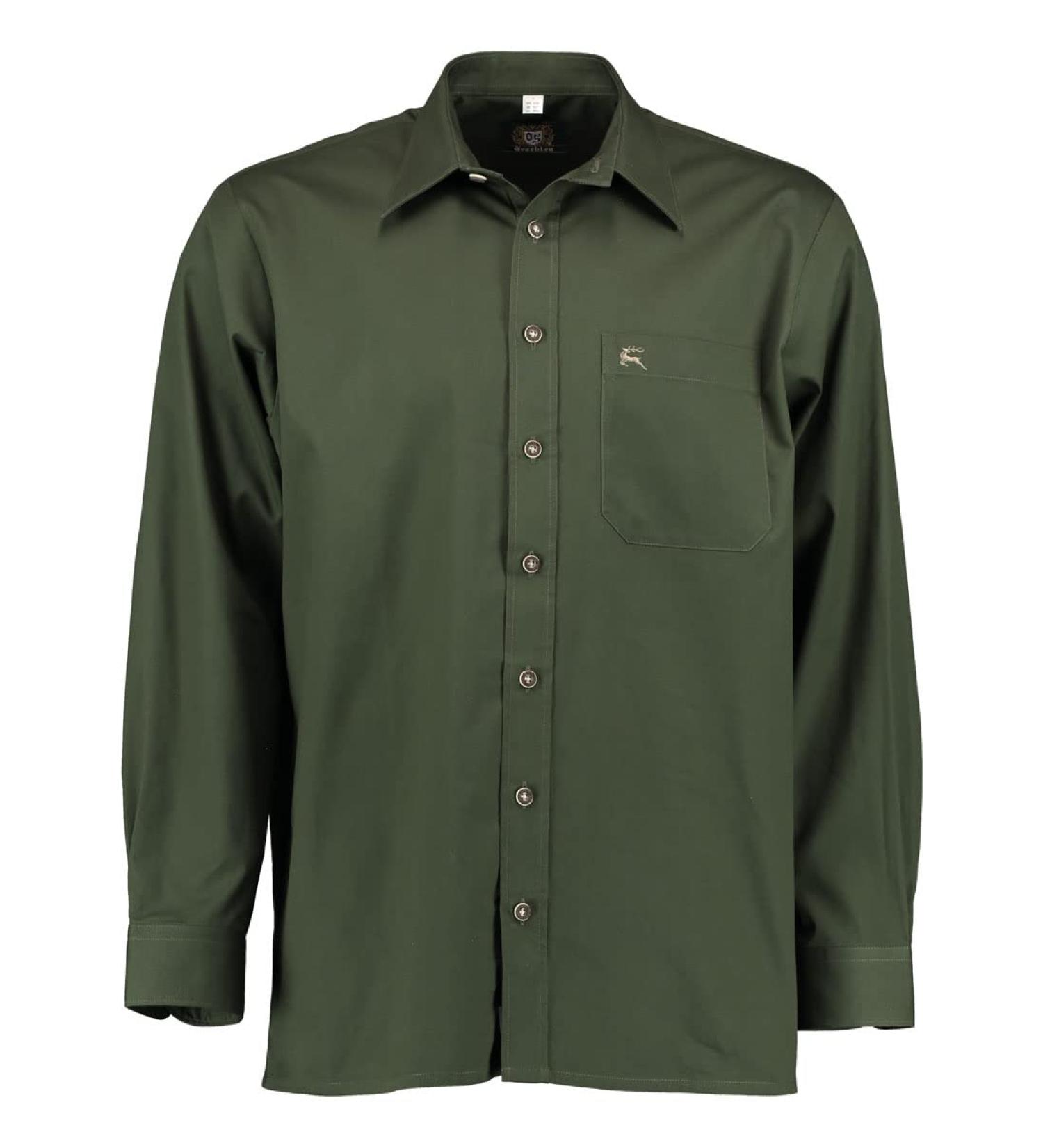 Buy OS Traditional Men's Long-Sleeved Hunting Shirt with Collar - Slotu 39-40 - Dark Green | International Shipping Available - Buy Online on GoSupps.com