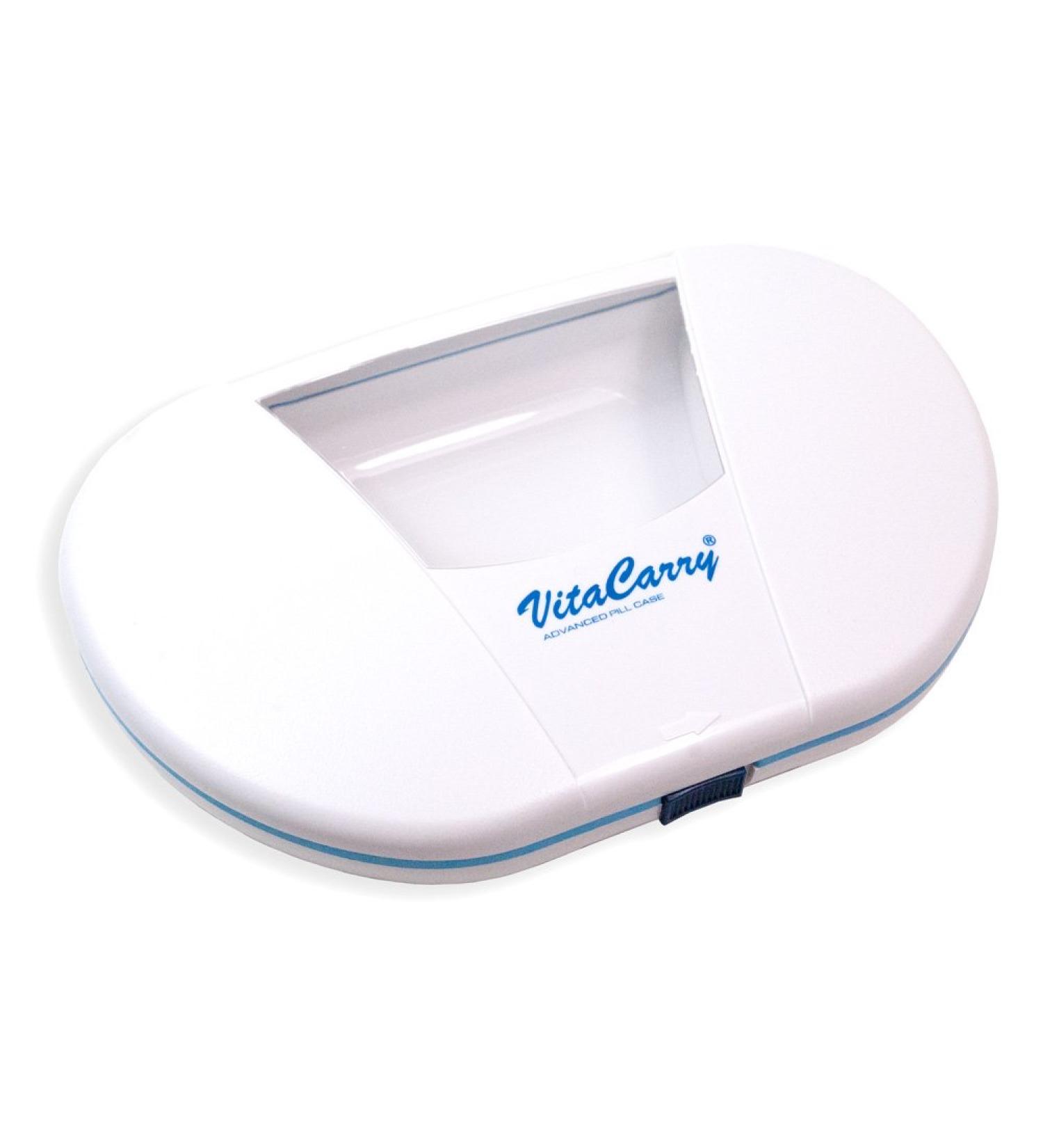 Buy Gasketed Vitacarry 7 Compartment Pill Box - Waterproof Holds 150 Pills - White | International Shipping Available - Buy Online on GoSupps.com