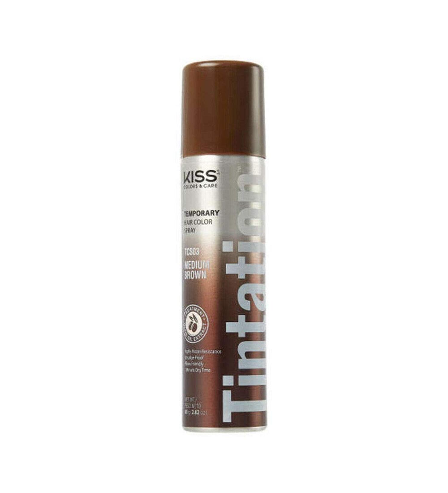Kiss Tintation Temporary Hair Color Spray 2.82 Ounce (Medium Brown)