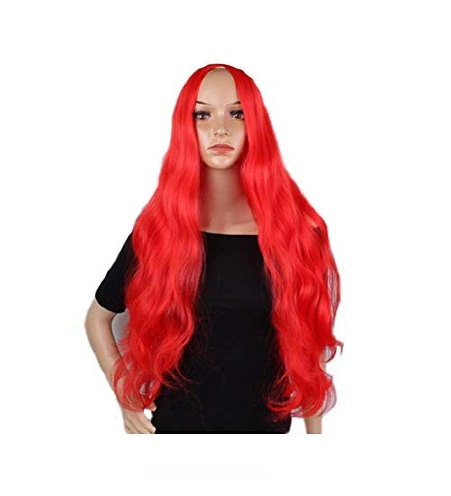 BGHJUE Long Curly Wig - 70 cm Realistic Big Wave Hairpiece for Halloween & Carnival - Fashion Gray & Red Colors - Buy Online on GoSupps.com