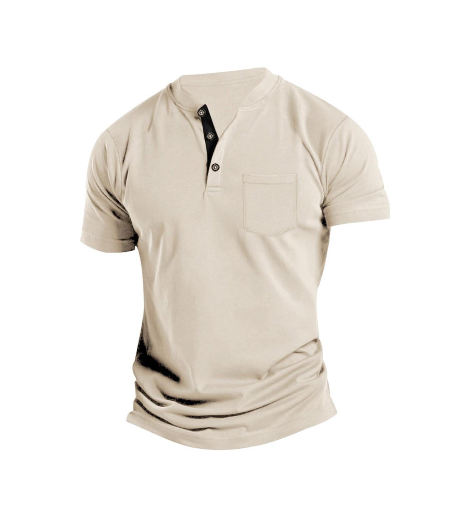 Men's Polo Shirt - Short Sleeve Reversed Collar Regular Fit Casual & Sport Styles - XXL Khaki - Buy Online on GoSupps.com
