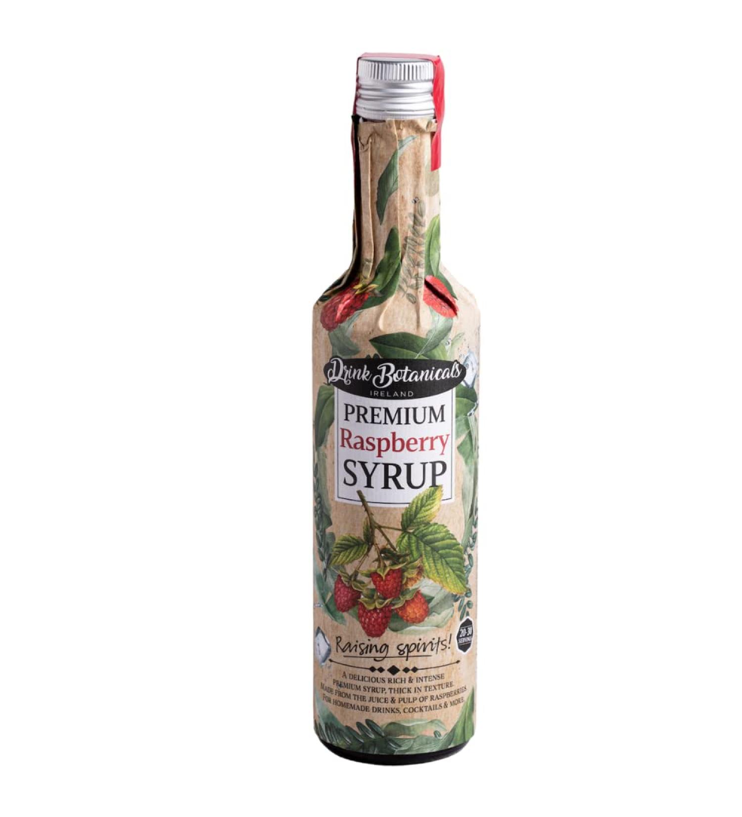 Drink Botanicals Ireland Raspberry Syrup | Made from Raspberry Juice & Pulp| Natural Fruit Content | Flavored Syrup for Beverages | 30 Servings 500ML Glass Bottle - Buy Online on GoSupps.com