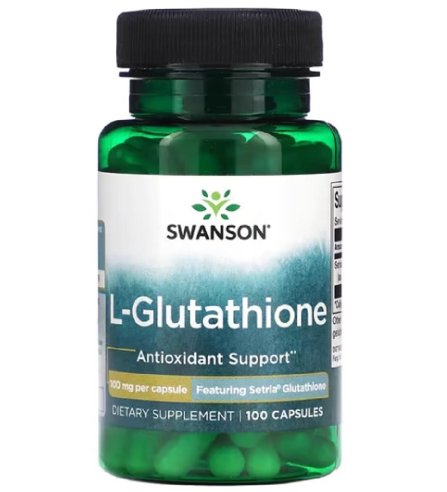 Swanson L-Glutathione - Premium Antioxidant Support & Cell Protection | 100 Capsules - Shop Internationally - Buy Online on GoSupps.com