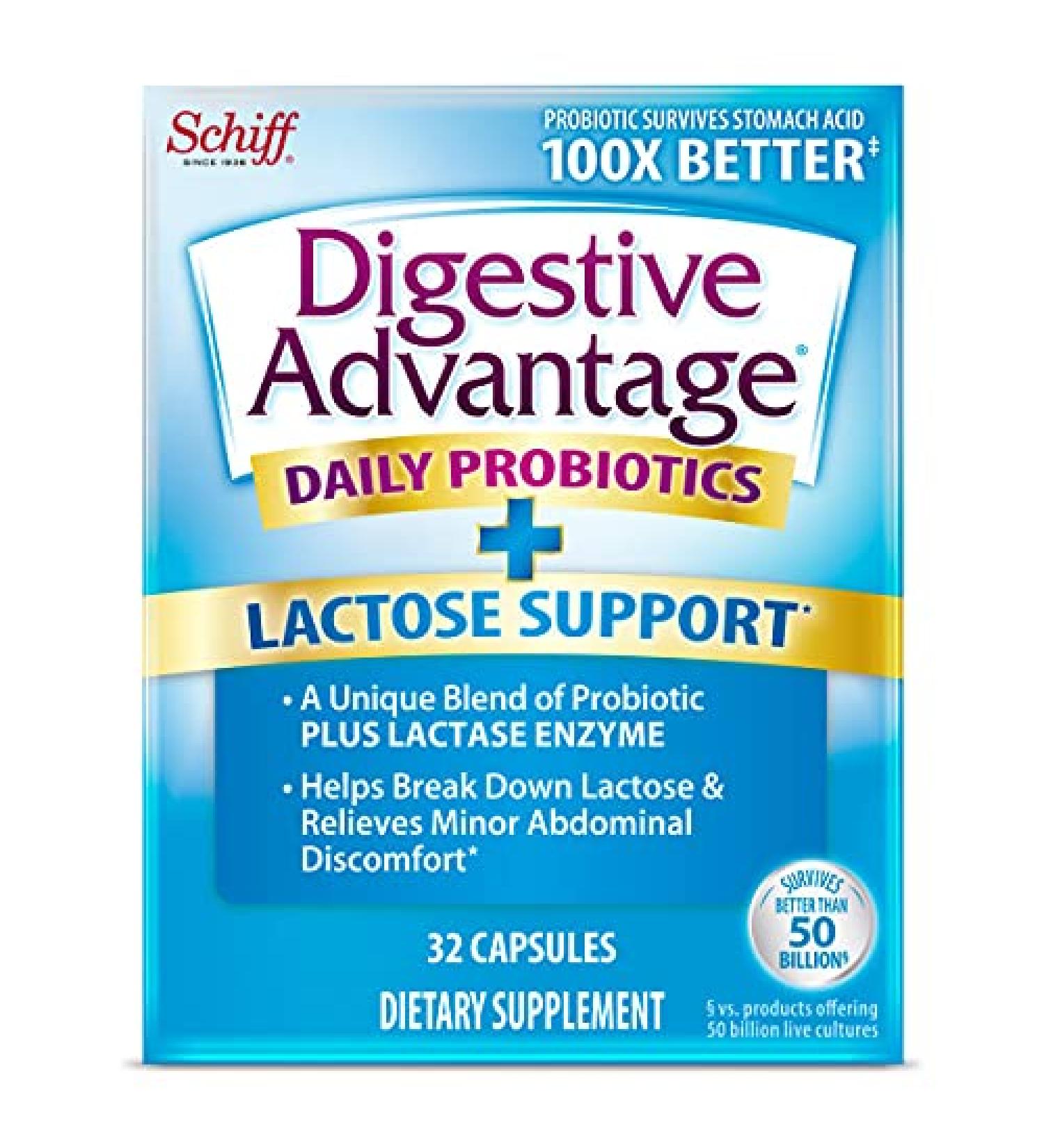 Digestive Advantage Lactose Defense Capsules (32 Count) - Supports Digestive & Immune Health - Pack of 11 - Buy Online on GoSupps.com