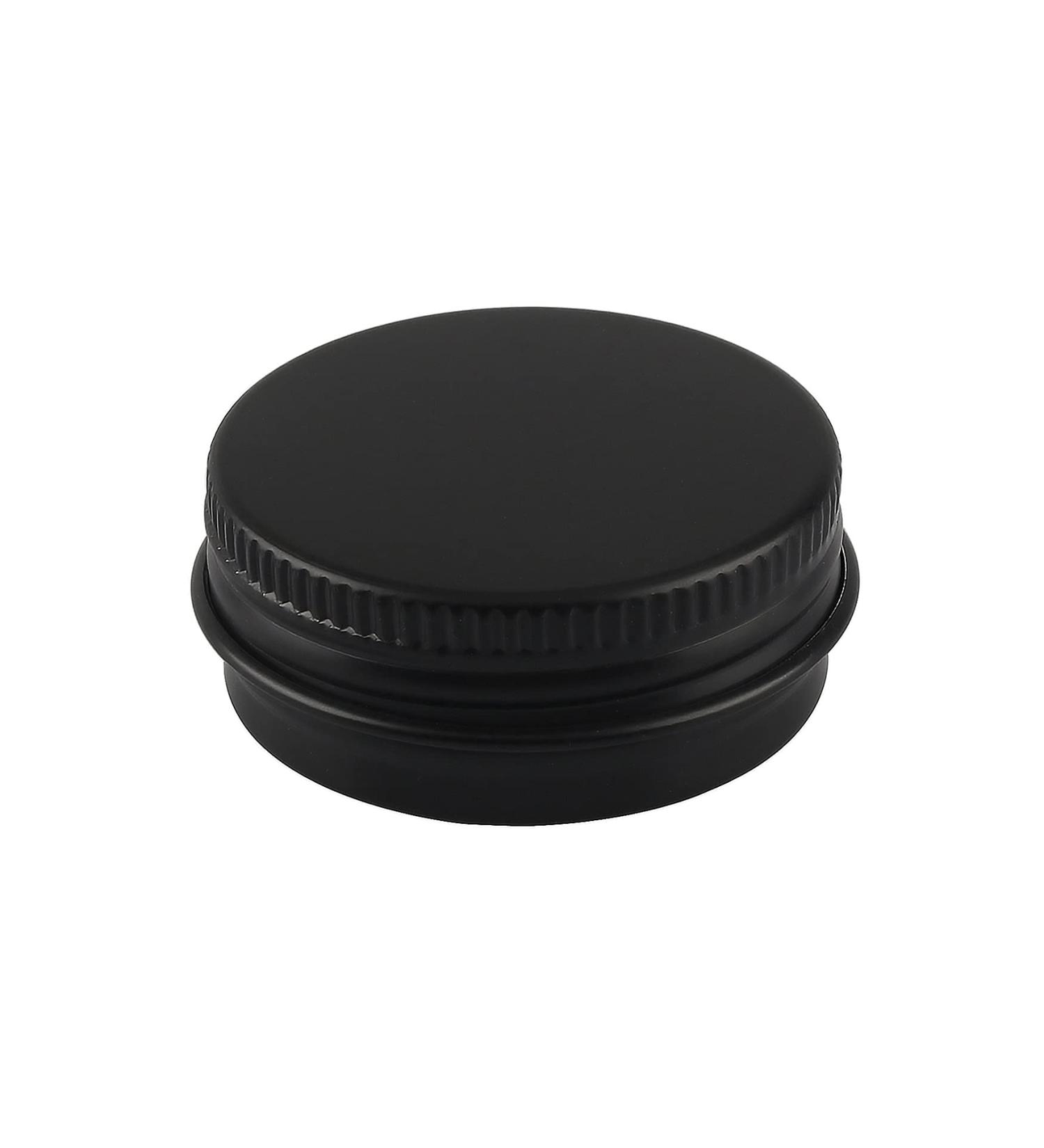 Zeoabsy 10pcs 15ml Matt Black Aluminum Jars Empty Round Doses with Screw Lid for Cosmetics Candles & Ointments + 5 Spatulas & 1 Label - Buy Online on GoSupps.com