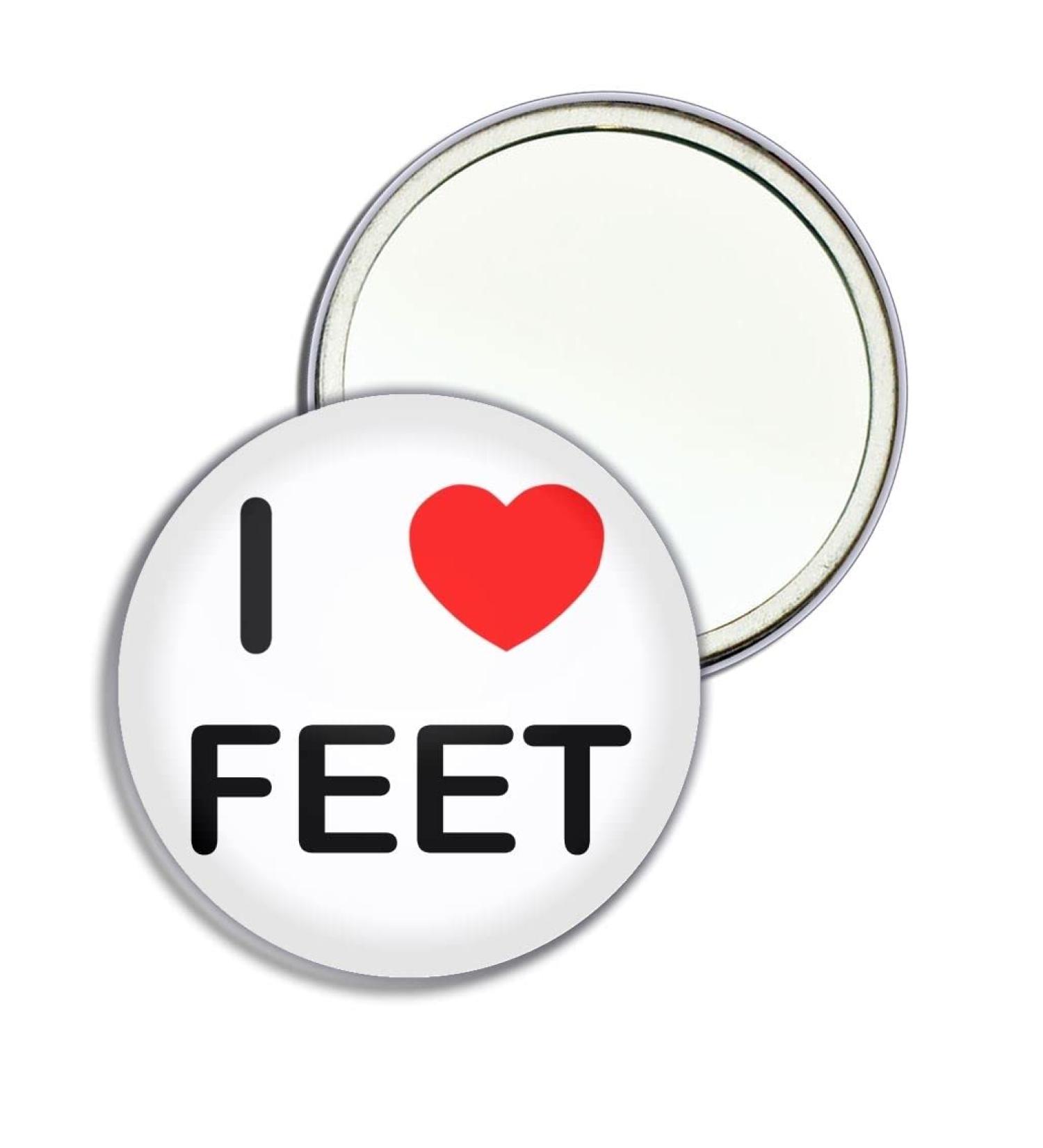 I Love Feet - 55mm Round Compact Mirror - Buy Online on GoSupps.com