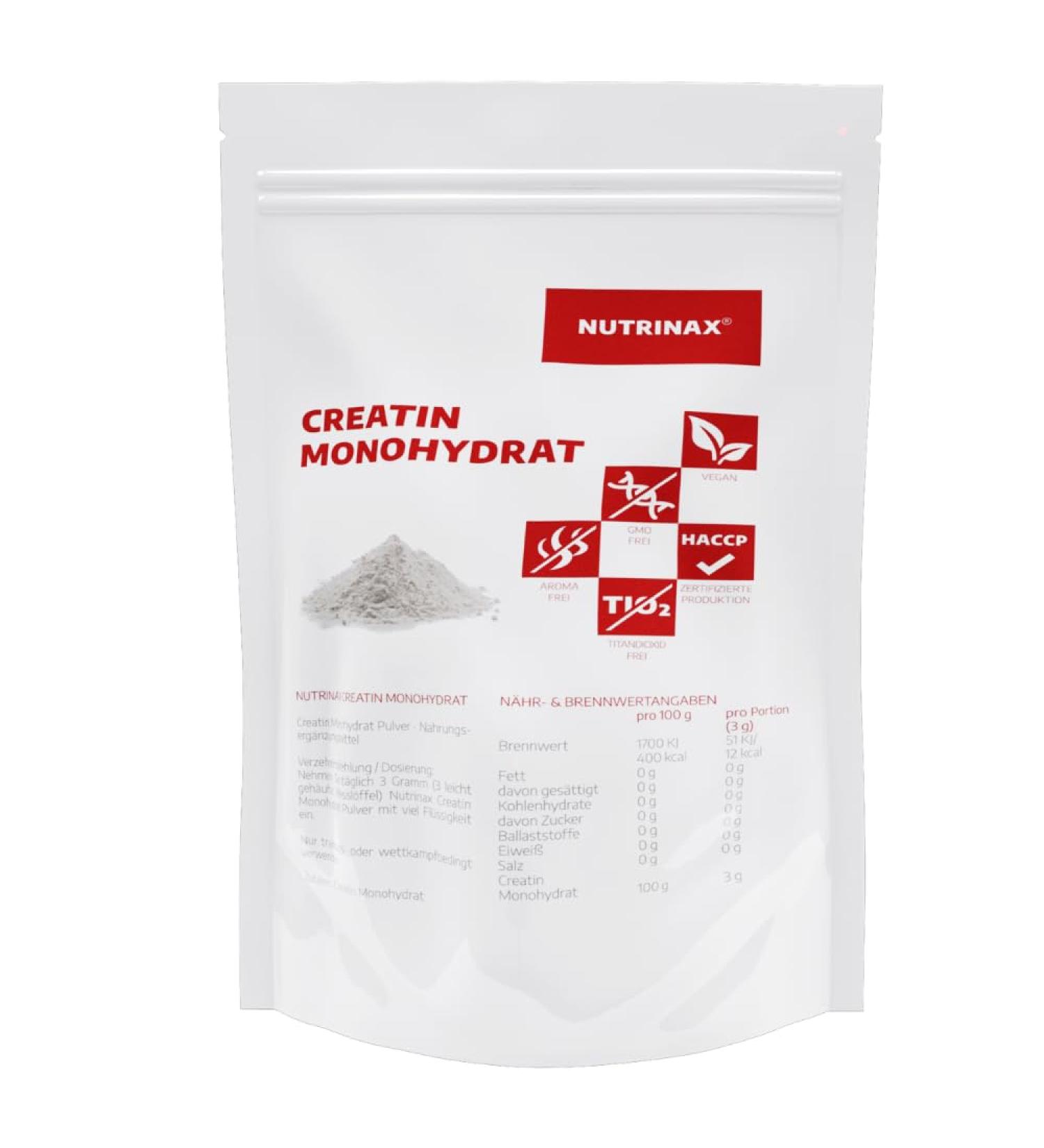 NUTRINAX Pure Creatine Monohydrate 500g | Vegan Additive-Free | International Shipping Available - Buy Online on GoSupps.com