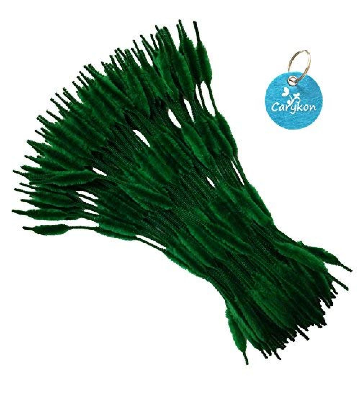 Carykon Pack of 100 Pipe Cleaners Fuzzy Bumpy Chenille Stems for Creative Handmade DIY Art Craft (Blackish Green)