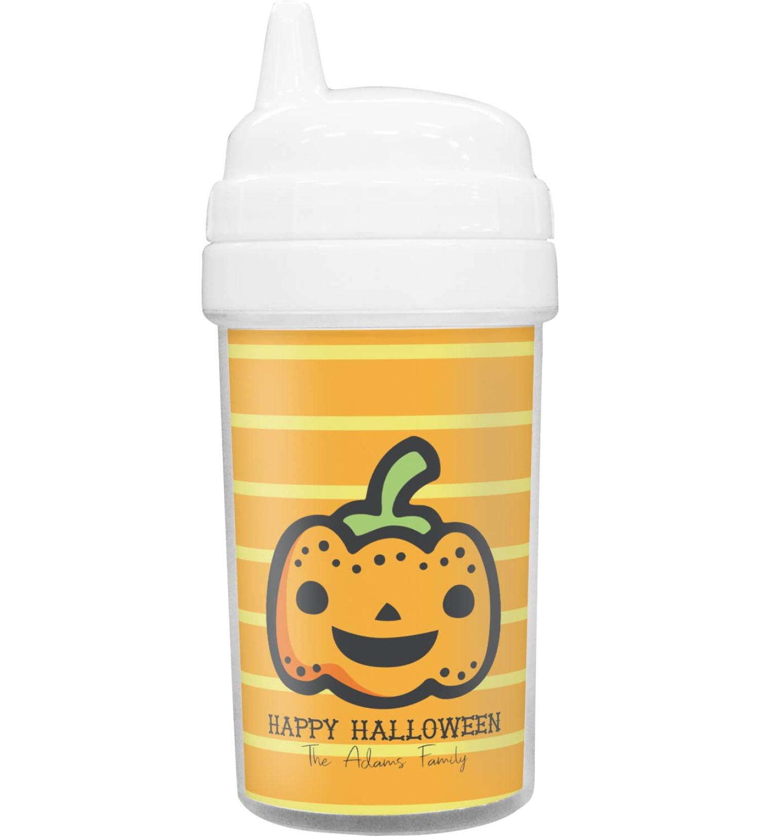 YouCustomizeIt Halloween Pumpkin Toddler Sippy Cup (Personalized)