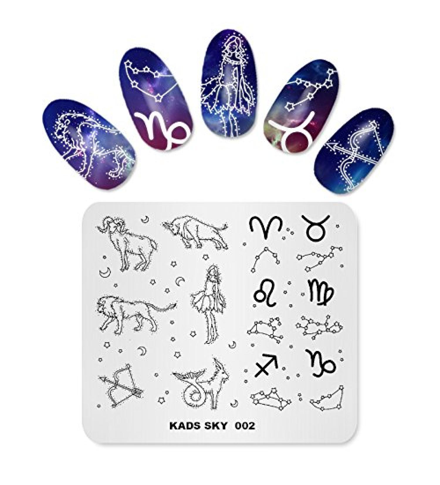 KADS Sky Constellation Nail Stamping Plate SKY002 - DIY Manicure Stencil Tools - Buy Online on GoSupps.com
