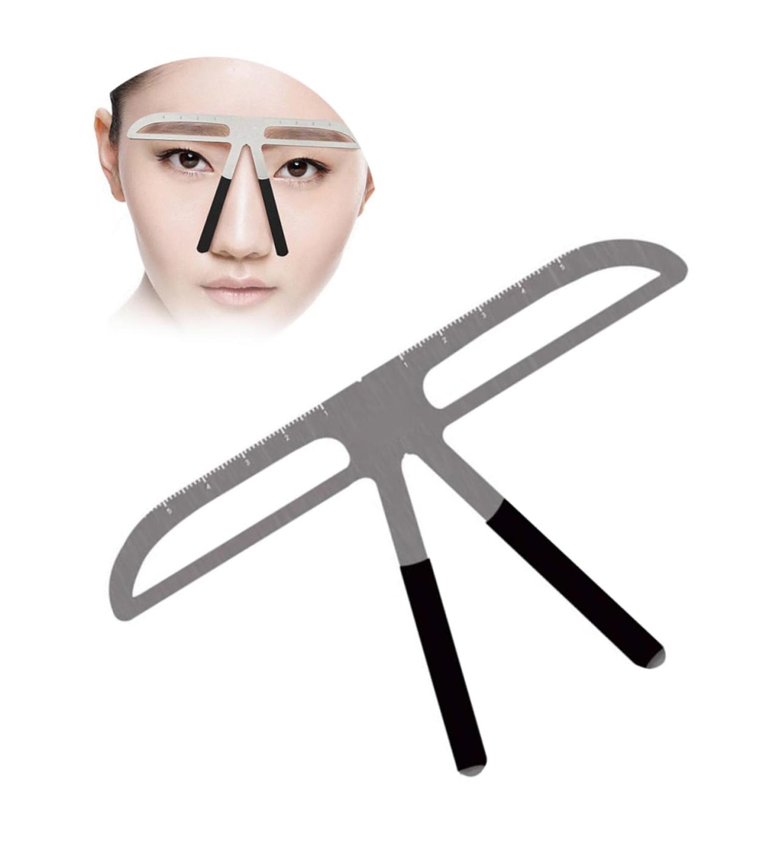 Housoutil Eyebrow Brow Stencils Three-point Positioning Design Ruler Tool Three-point Balance Positioning Kit Kits Stainless Steel medium As Shown - Buy Online on GoSupps.com