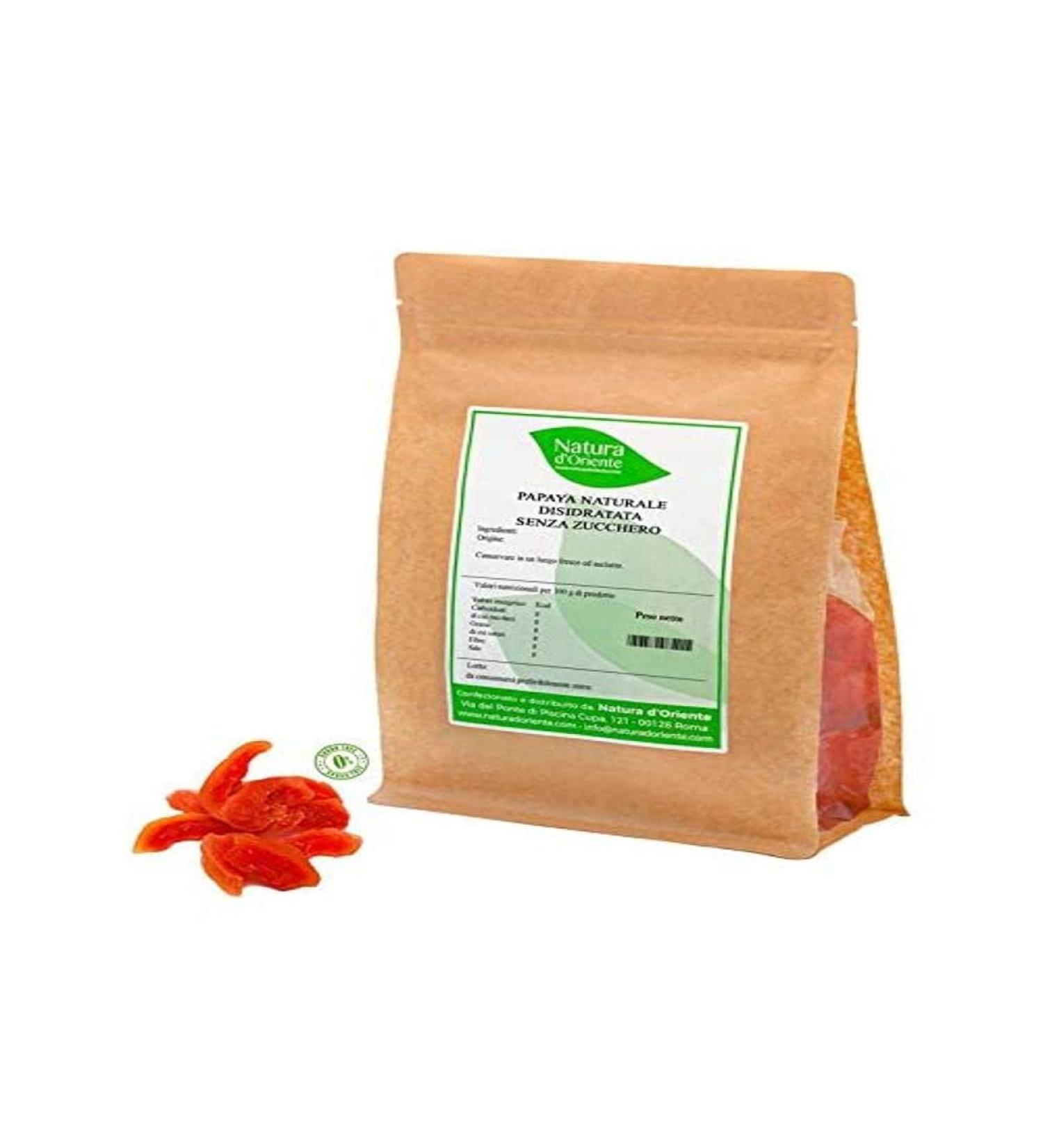Natura d'Oriente Natural Dehydrated Papaya without Sugar 500 g