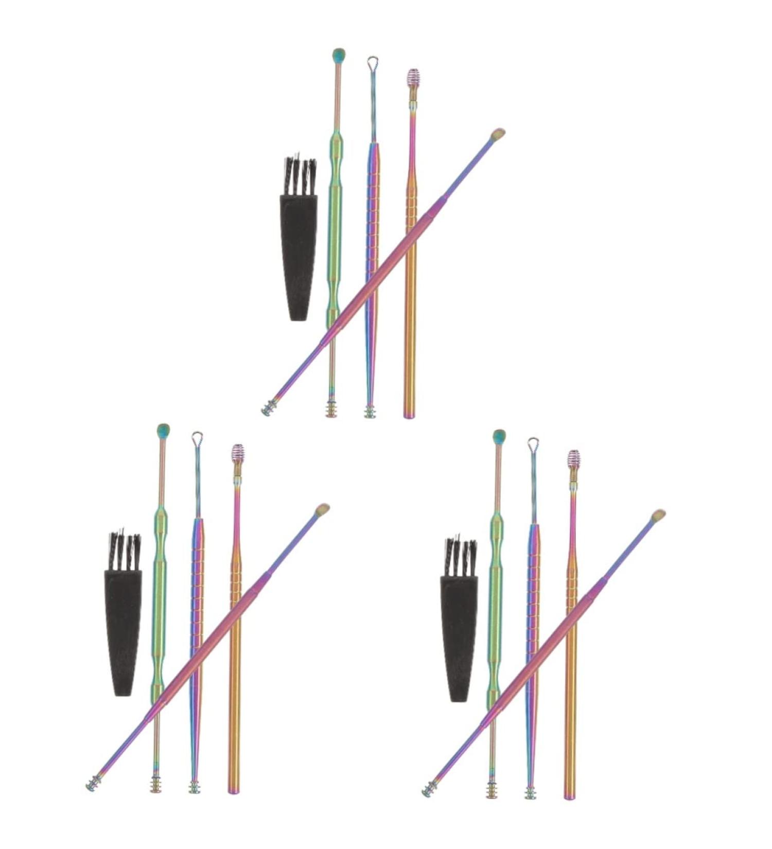 Ear Wax Remover Kit - Set of 3 Stainless Steel and Plastic Ear Cleaning Tools - Buy Online on GoSupps.com