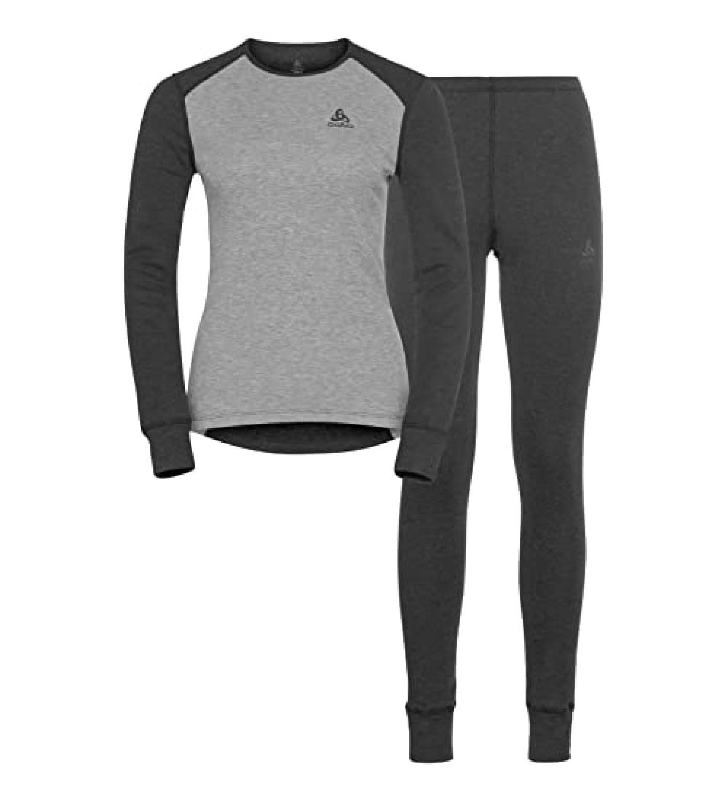 Odlo Women's Functional Underwear Set Active WARM ECO S Dark Grey Melange - Grey Melange