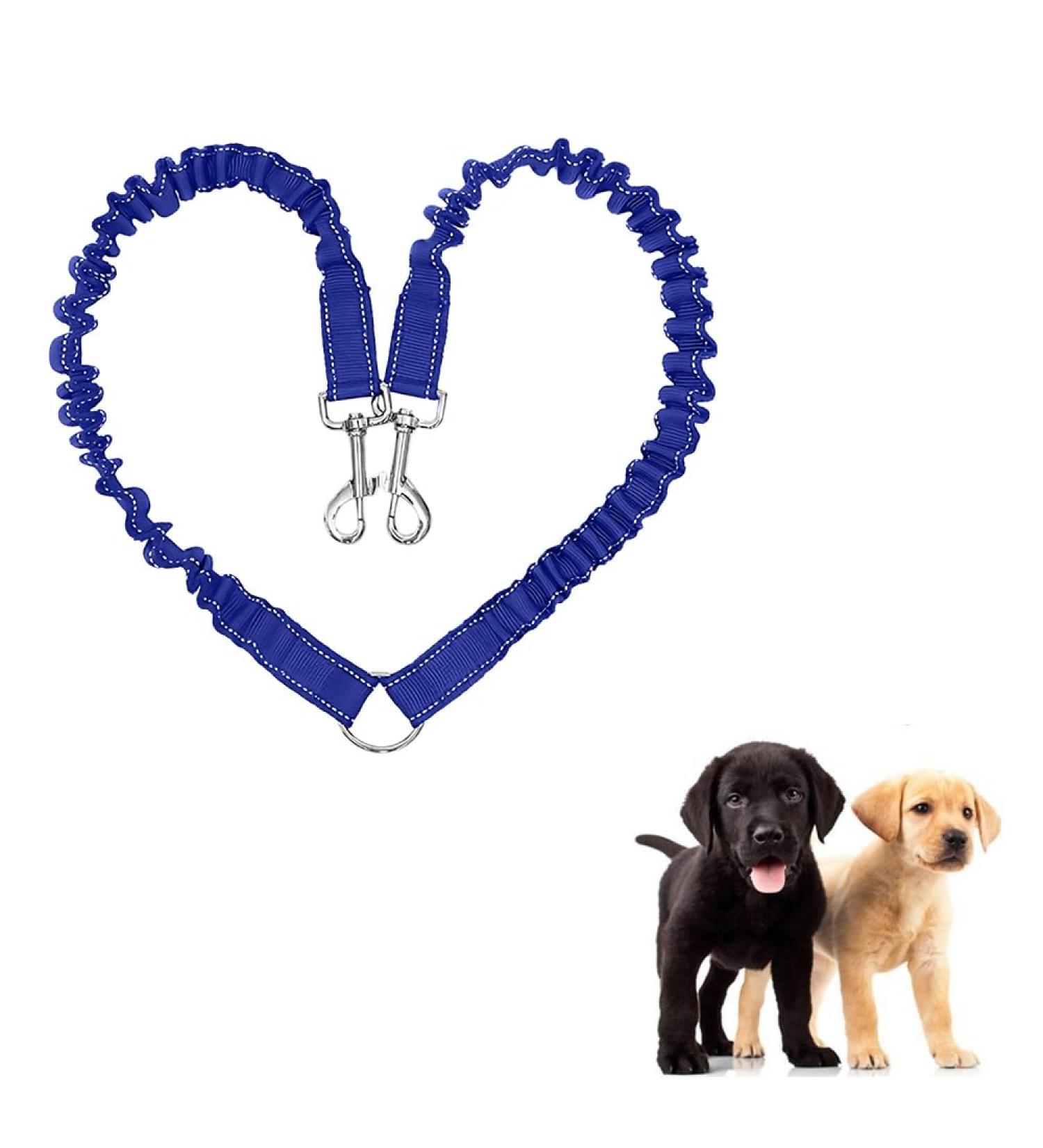 JVHLOV Double Dog Leash - 360 Rotatable for 2 Dogs | Ideal for Small Medium & Large Dogs - Blue - Buy Online on GoSupps.com