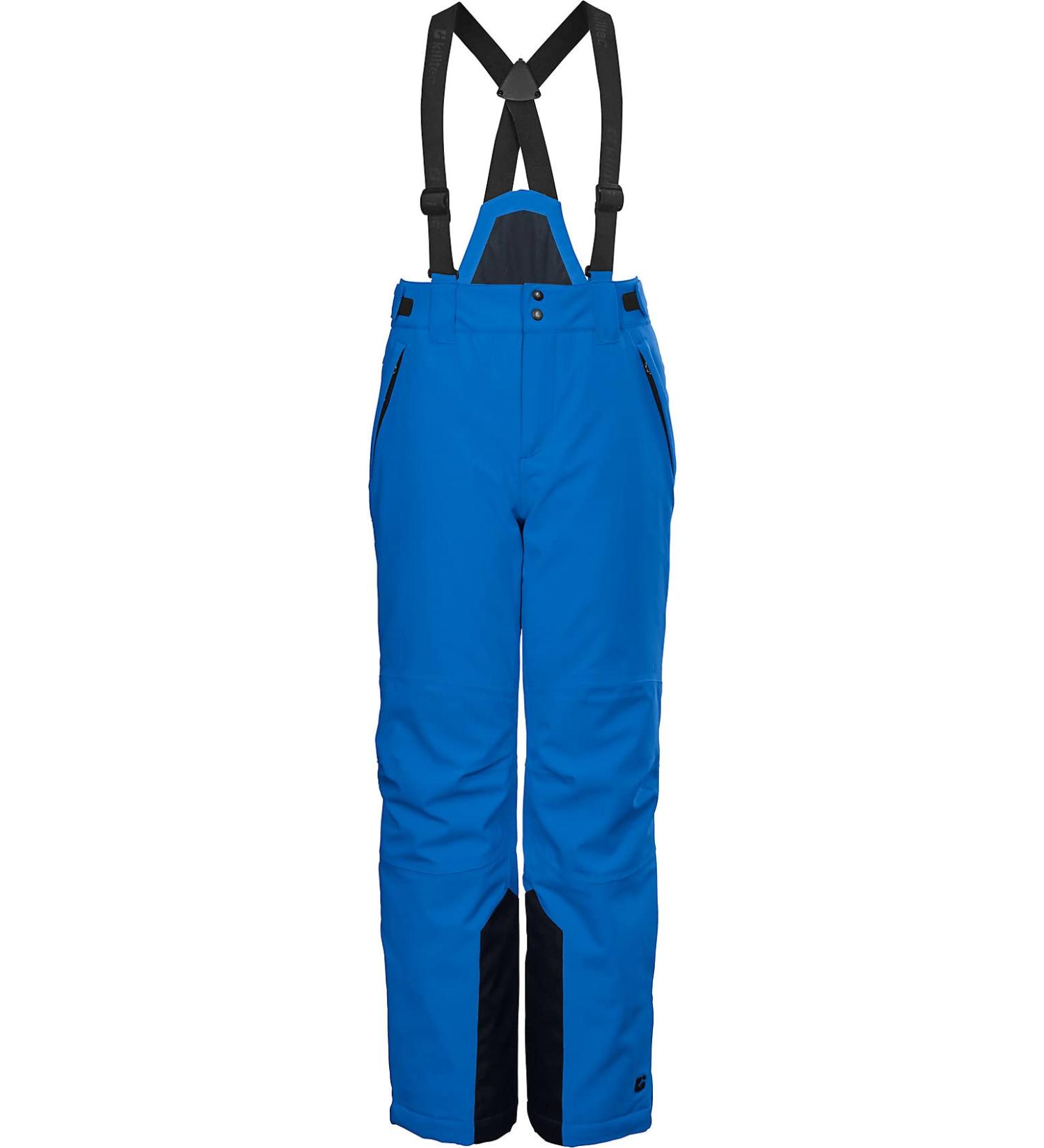 killtec boys' functional trousers/ski trousers with zip-off bib snow guard and edge protection - KSW 79 BYS SKI PNTS royal 140 37310-000
